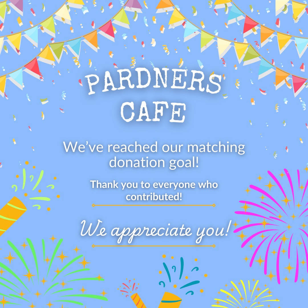 🎉Exciting, wonderful things are happening for Pardners Cafe!
Thanks to the amazing support and beautiful hearts we reached our matching donation goal before the 31st!
This is incredible and such a blessing.
Pardners Cafe is valuable to our community, instrumental in helping create high quality living for our Pardners in Cody, Wyoming.
What a thrilling way to kick off 2025!
Be sure to come in to Pardners Cafe this week, grab yourself a cup of coffee and a warm meal.
9am - 1:15pm
Mon. - Fri.
Closed Sat. & Sun.
See you soon, stay warm Cody❄
#codywyoming #codywy #codywyominglife #wyomingstrong #wyoming #wyominglife #visitcodywyoming #smalltownlife #supportlocal #supportnonprofits #adultswithdisabilities #pardnerscafe #donation #celebration #celebratelife #community #hooray #cafelove #cafelife #peoplehelpingpeople #kindnessmatters #spreadkindness #wahoo #makingadifferencetogether #makingadifference #strongertogether #strongereveryday #love