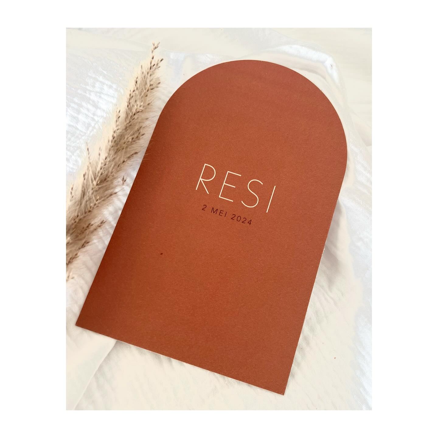 Een boogkaartje met roestkleur voor Resi 🧡
#geboortekaart #geboortekaartje #geboortekaartjes #baby #studioflo #drukwerk #uniekgeboortekaartje #babyontheway #babyboy #zwanger2025 #itsaboy #zwanger #boogkaartje #vormkaartje #geboortekaartjetoest #studioflo #eenvoud #eenvoudigkaartje #minimalistisch #ontwerp #grafischontwerp #doopsuiker #suikerbonen #droogbloemen