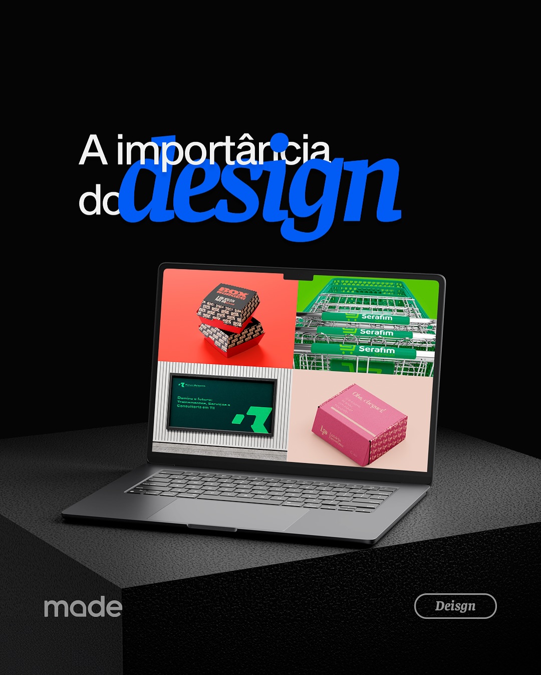 O design vai além de beleza. Ele comunica, conecta e resolve problemas.
Cada cor, forma e tipografia carrega um propósito. O design é o que diferencia o comum do extraordinário, é o que dá vida às ideias e transforma experiências.
Na Made, acreditamos que o design não é apenas um detalhe — é a base que constrói marcas memoráveis.
Por isso, investimos em estratégias criativas que traduzem a essência de cada negócio em algo que as pessoas possam ver, sentir e lembrar.
Design não é custo. É investimento no sucesso.