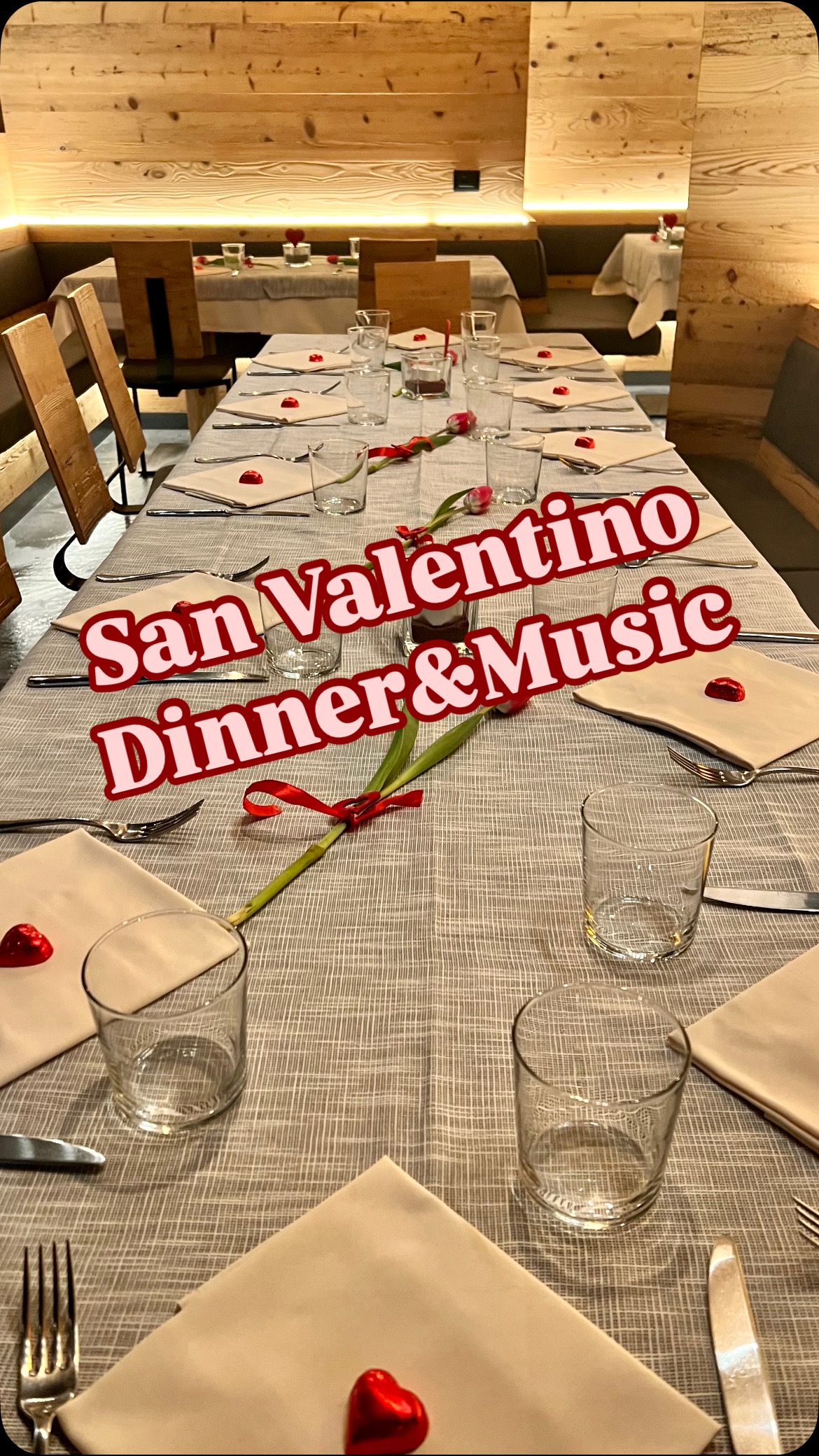 San Valentino 💕 Dinner&Music!
14 febbraio 2025
Questi sono gli ingredienti per la giornata dell’amore che puoi trovare da noi:
🕯️luci soffuse e candele scoppiettanti
🌹atmosfera romantica e tranquilla
🍷un buon bicchiere di vino
🍛un piatto da condividere e da gustare
🎶una bella musica di sottofondo..
Noi diamo l’input alla serata,
Al resto però, ci devi pensare tu!!! 😉
Per info e prenotazioni: www.dolomitesgeyser.it
#ristorante #dolomitesgeyser #visitvaldifassa #sanvalentino