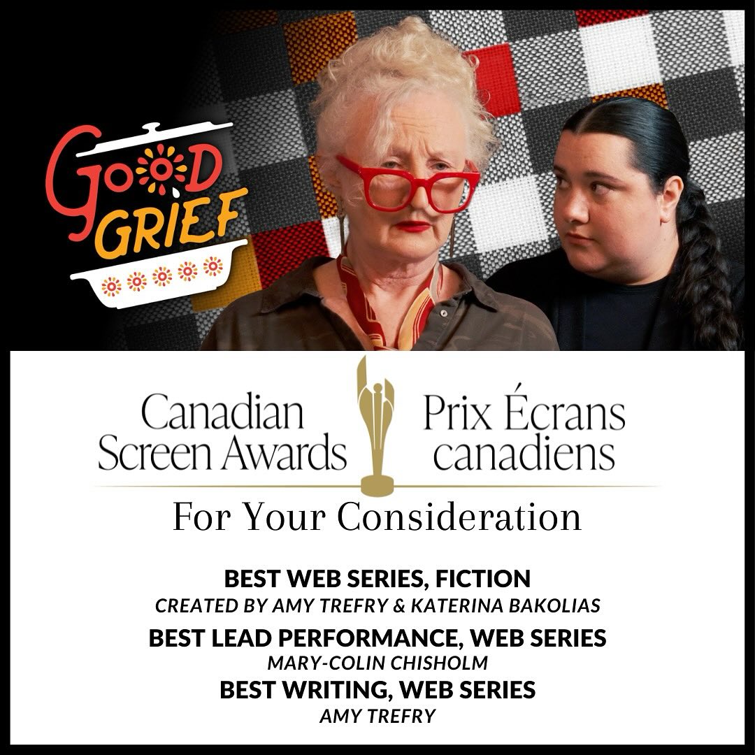 ✨ EXCITING NEWS! Good Grief has been approved for consideration in THREE categories for the 2025 Canadian Screen Awards! 🎬
Our series is being considered for:
- Best Web Series, Fiction (Amy Trefry, Katerina Bakolias)
- Best Lead Performance, Web Series (Mary-Colin Chisholm)
- Best Writing, Web Series (Amy Trefry)
To our fellow Canadian creators and voting members in the Television & Digital Media branches - we’d be grateful for your consideration during this first round of voting (Jan 15 - Feb 13)! 🙏 Let’s continue championing diverse Canadian stories. 🇨🇦
#CanadianScreenAwards #CSAs #GoodGriefSeries #CanadianTV #WebSeries #IndieProduction #LGBTQ #Halifax #CanadianTV #CanadianTalent #SupportIndieFilm #CSAs2025 #HalifaxCreators #AuthenticStorytelling #DiverseVoices #IndieSeries #WomenInFilm #CanadianActors #ProudlyCanadian #ScreenAwards
@GoodGriedSeries
@outtv
@fibetv1
@Screen_NS
@PumpkinPatchProductions.inc
@Kapha_Communications
@thecdnacademy
@katerinabakolias
@goodrobotbrew
@amy.trefry
@marycolinchisholm
@actramaritimes