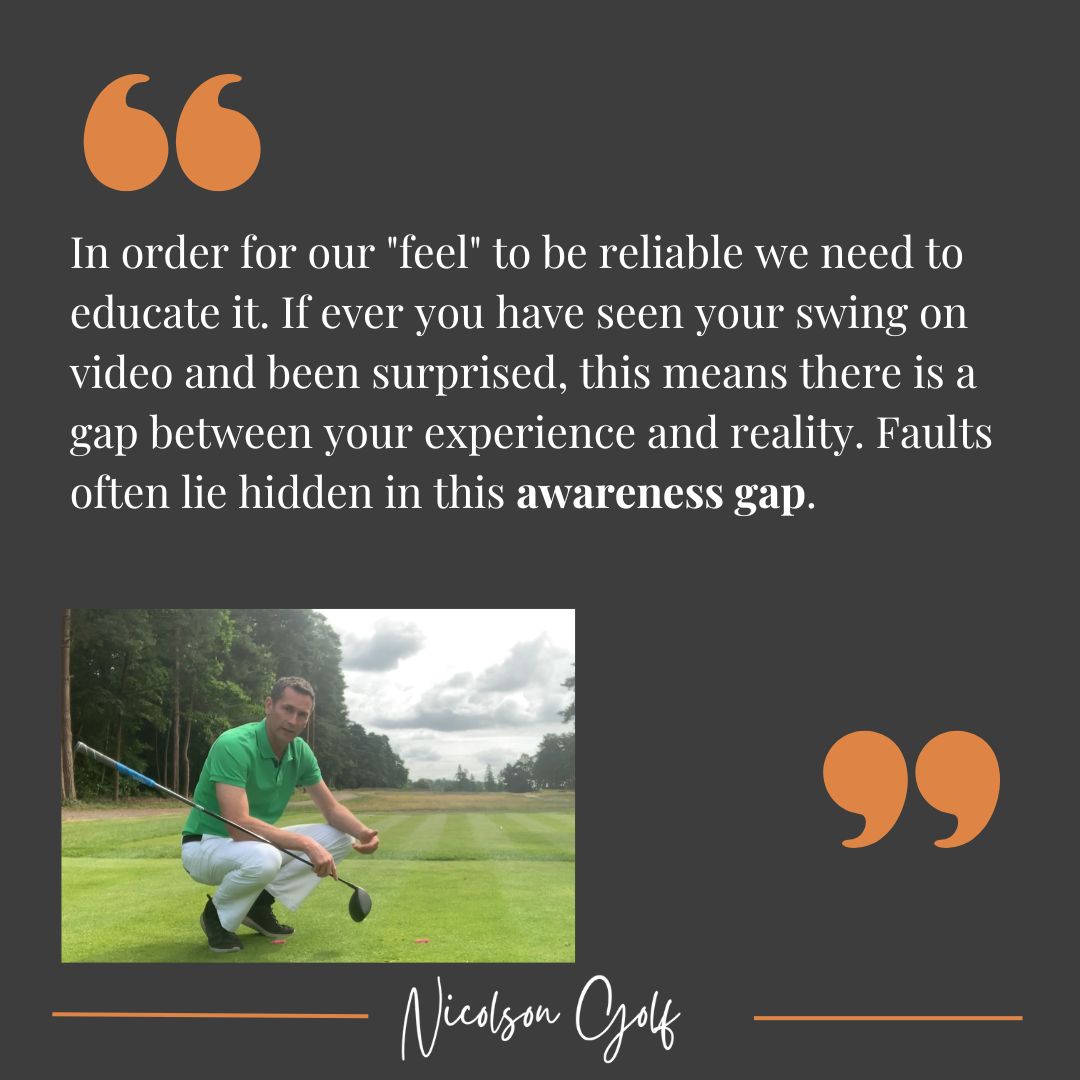 Whilst developing "feel" is an essential part of golf improvement, it is a mistake to assume it's always accurate or helpful. I created a 5 min online course to help golfers get more out of visual feedback in order to educate their feel and avoid going off track. See bio for link to www.nicolsongolf.com or comments for instructions. #golfcoaching #onform #mirrorvision #irangepro