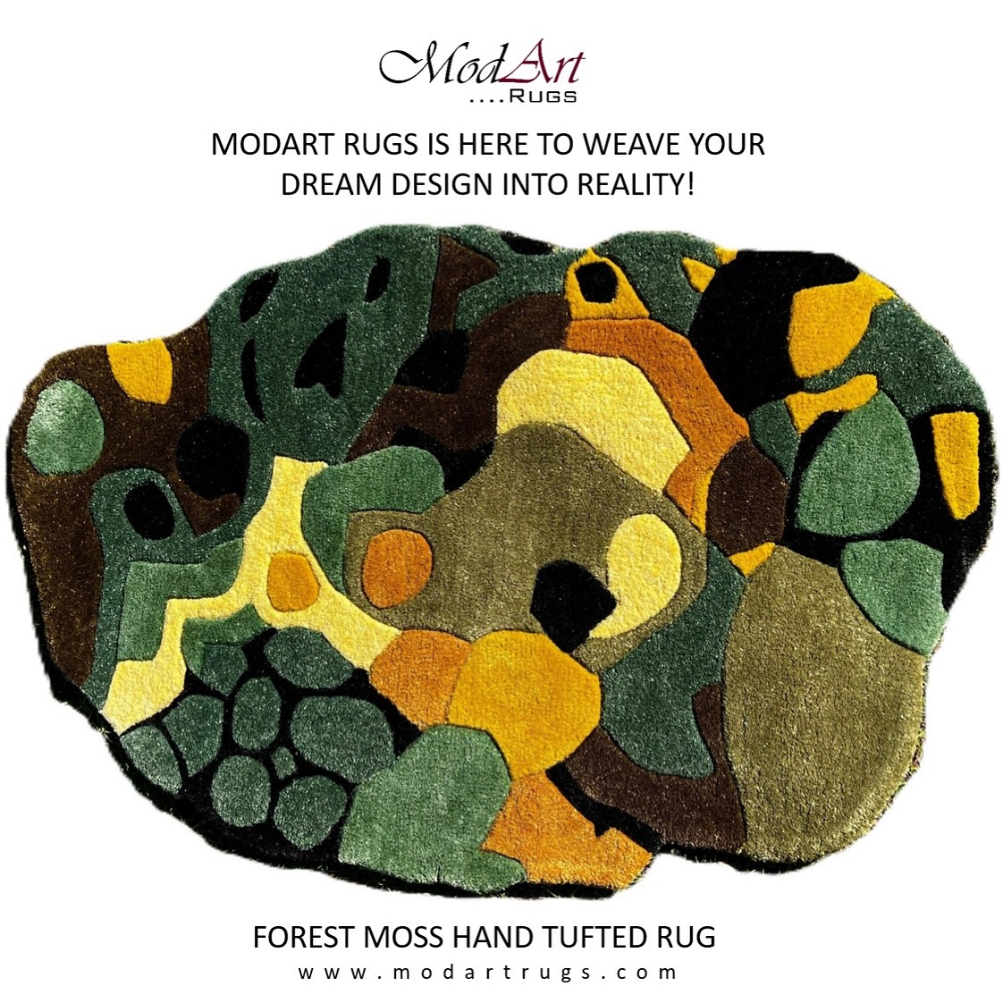 Inspired by the beauty of the forest, the Forest Moss Handmade Rug features soothing greens and a modern design. Made from durable 100% wool with a hand-tufted technique, it offers elegance and comfort with a pile height of 11–12 mm. Perfect for enhancing any living room or home decor.
.
.
.
#HomeDecorGoals #InteriorInspo #RugLove #HandmadeRugs #ModernDesign #NatureInspired #EcoChic #SustainableStyle #BohoVibes #ArtisanCraft #MadeWithLove #ShopSmall #SupportHandmade #LuxuryLiving #HandmadeWithLove #InteriorDesignGoals #RugLovers #BohoHomeDecor #HomeDecorInspo #SustainableStyle #ModernInteriors #CozyVibesOnly #HandmadeHomeDecor #HomeStylingTips