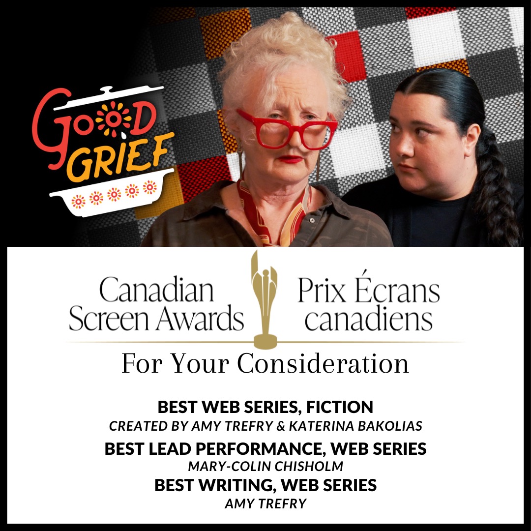 Y'all voting? ✨ Good Grief has been approved for consideration in THREE 2025 Canadian Screen Awards categories! 🎬
Our series is being considered for:
- Best Web Series, Fiction (Amy Trefry, Katerina Bakolias)
- Best Lead Performance, Web Series (Mary-Colin Chisholm)
- Best Writing, Web Series (Amy Trefry)
Are you a voting member of the Academy? Never seen our show before? Check out the first episode on YouTube (link in bio @goodgrief_series ) We're grateful for your consideration during this first round of voting (Jan 15 - Feb 13)! 🙏
#CanadianScreenAwards #CSAs #GoodGriefSeries #CanadianTV #WebSeries #IndieProduction #LGBTQ #Halifax #CanadianTV #CanadianTalent #SupportIndieFilm #CSAs2025 #HalifaxCreators #DiverseVoices #IndieSeries #WomenInFilm #CanadianActors #ProudlyCanadian #ScreenAwards
@goodgrief_series
@outtv
@fibetv1
@screen_ns
@pumpkinpatchproductionsinc
@kapha_communications
@thecdnacademy
@katerinabakolias
@amy.trefry
@marycolin_chisholm52
@actramaritimes