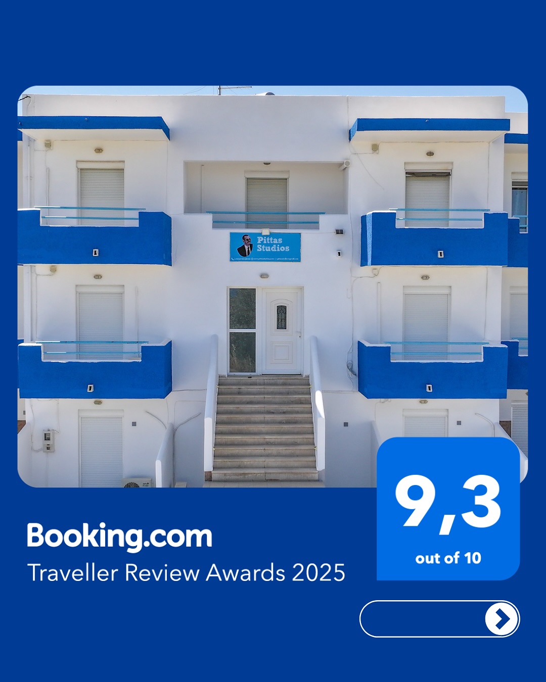 We took this news to new heightsโliterally! ๐ Reaching for the top with our 9.3 on Booking.com! ๐โจ #BookingAward #kardamena #hospitality #kos #greekhospitality #airbnbkos