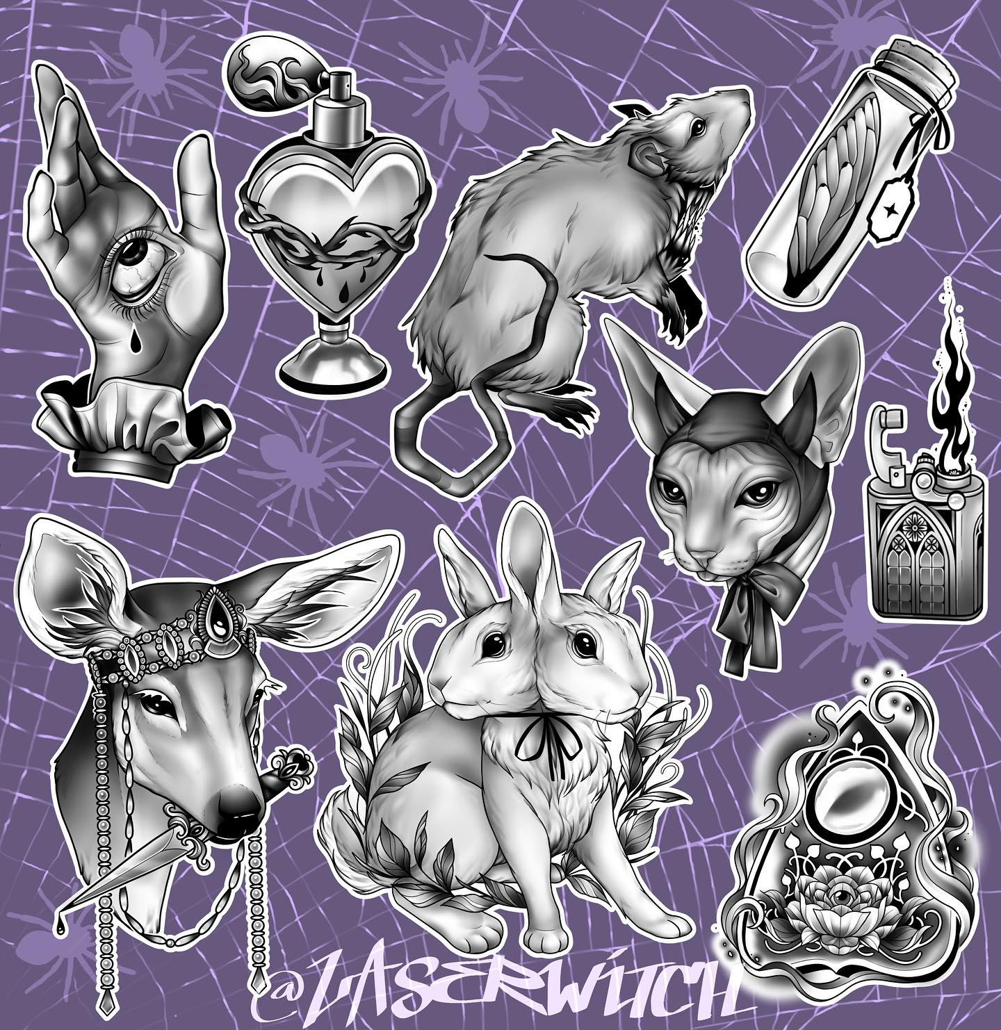 🐀🕷️FLASH DROP🕷️🐀
Just one big ol flash sheet this time! Shoot me an email to snag whatcha want 🖤 Thanks all for the extra patience while I’m getting over the flu!