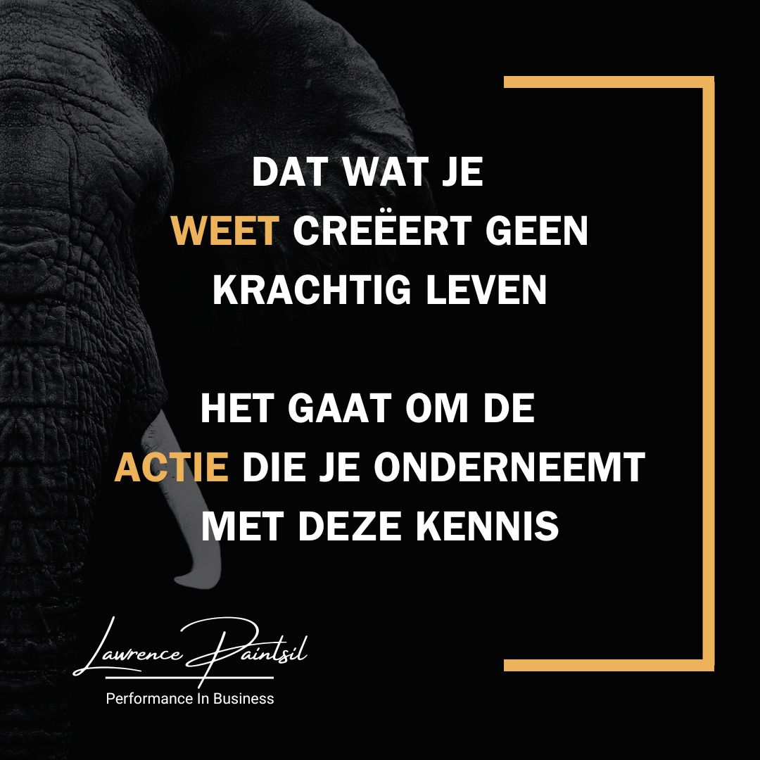 "Wat je weet, creëert geen krachtig leven; het is wat je doet met die kennis dat het verschil maakt." Kennis is zeker belangrijk, maar ik zie het meer als competenties. Kennis alleen is niet voldoende. Het gaat erom hoe je die kennis toepast en omzet in actie om echt impact te maken.
Voor ondernemers betekent dit dat het niet alleen belangrijk is om te leren en te weten, maar vooral om te handelen. De kracht van ondernemerschap ligt in het nemen van beslissingen, het doorzetten ondanks uitdagingen, en het continu versterken van jezelf en je bedrijf. Het is deze actiegerichte mentaliteit die leidt tot groei en succes.
Door je te richten op wat je daadwerkelijk doet met de kennis die je hebt, versterk je je vermogen om kansen te grijpen en je doelen te bereiken. Dit is wat een ondernemer onderscheidt van de rest: de bereidheid om te handelen en te leren van elke stap die je zet.
#Ondernemerschap #Actiegericht #KennisInActie #GroeiEnSucces #BeslissingenNemen #ImpactMaken #DoelenBereiken #Competenties