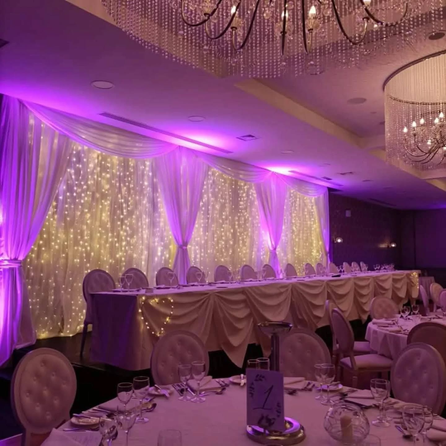 Magical lighting creating the perfect ambiance for your first dance.