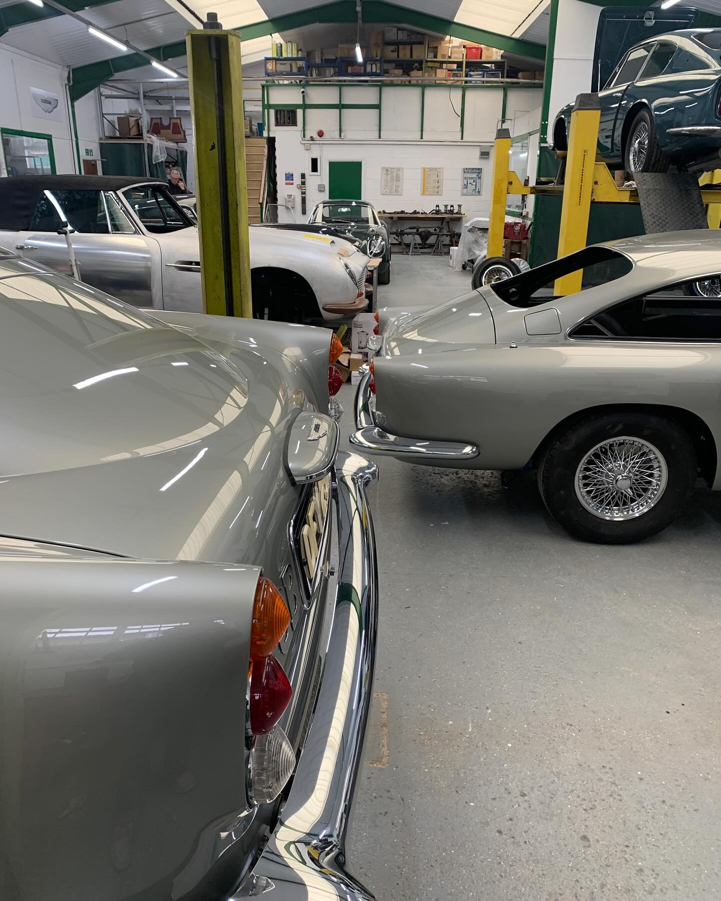 workshop life. #AstonMartin #Ferrari #paintshop #classiccarbuild