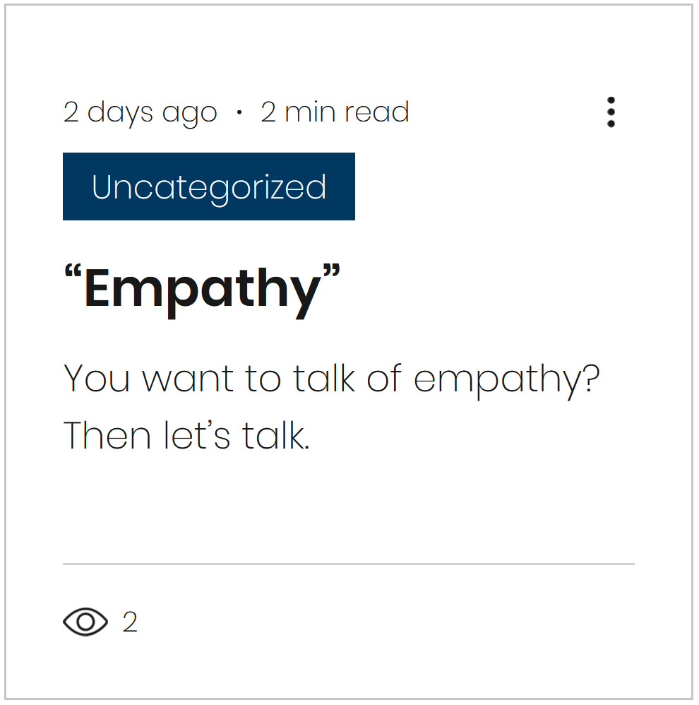 New blog post! Trying something a little different.
Link: https://www.scatteredstoriesjournal.com/post/empathy
#writing #currentevents #blog #blogpost
