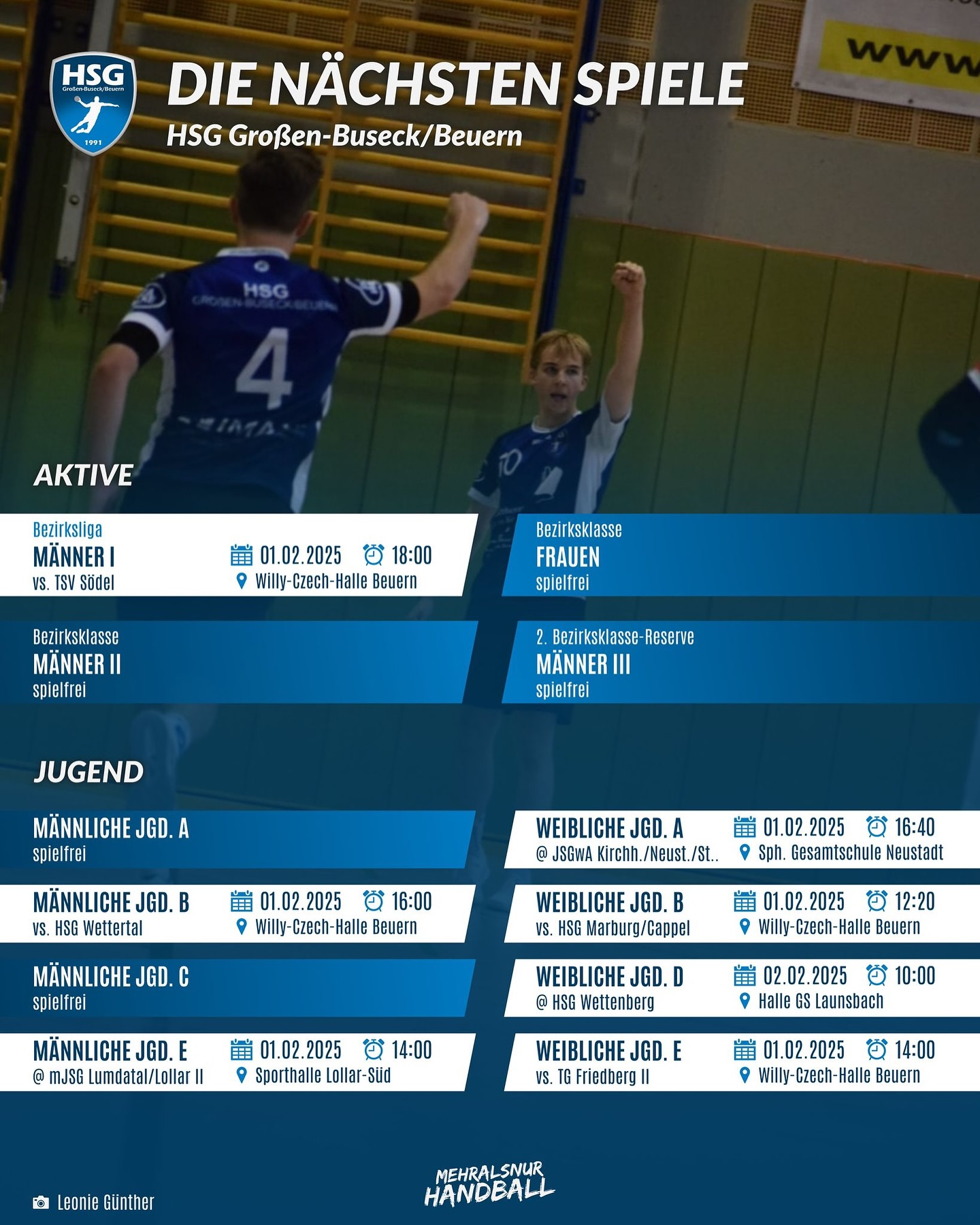 Die Spiele vom Wochenende!
#HSGBuseck
#MehrAlsNurHandball
#Handball