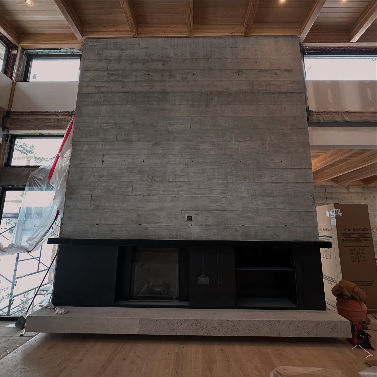 Hot rolled fire place surround. 4x8” steel mantle