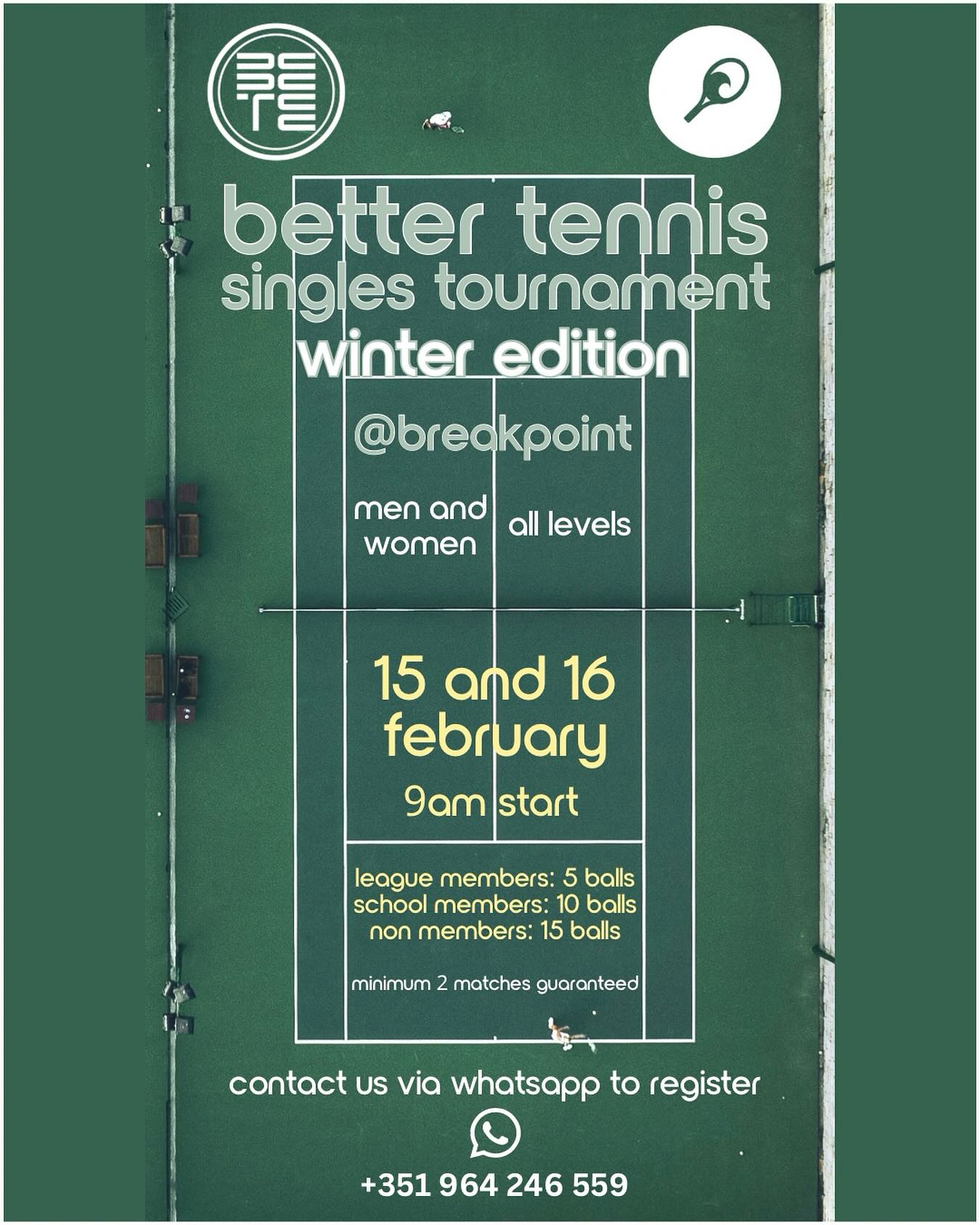Get ready for the next BetterTennisTournament - two weeks to go! โณ Make sure to register in time; spots are limited ๐๏ธ