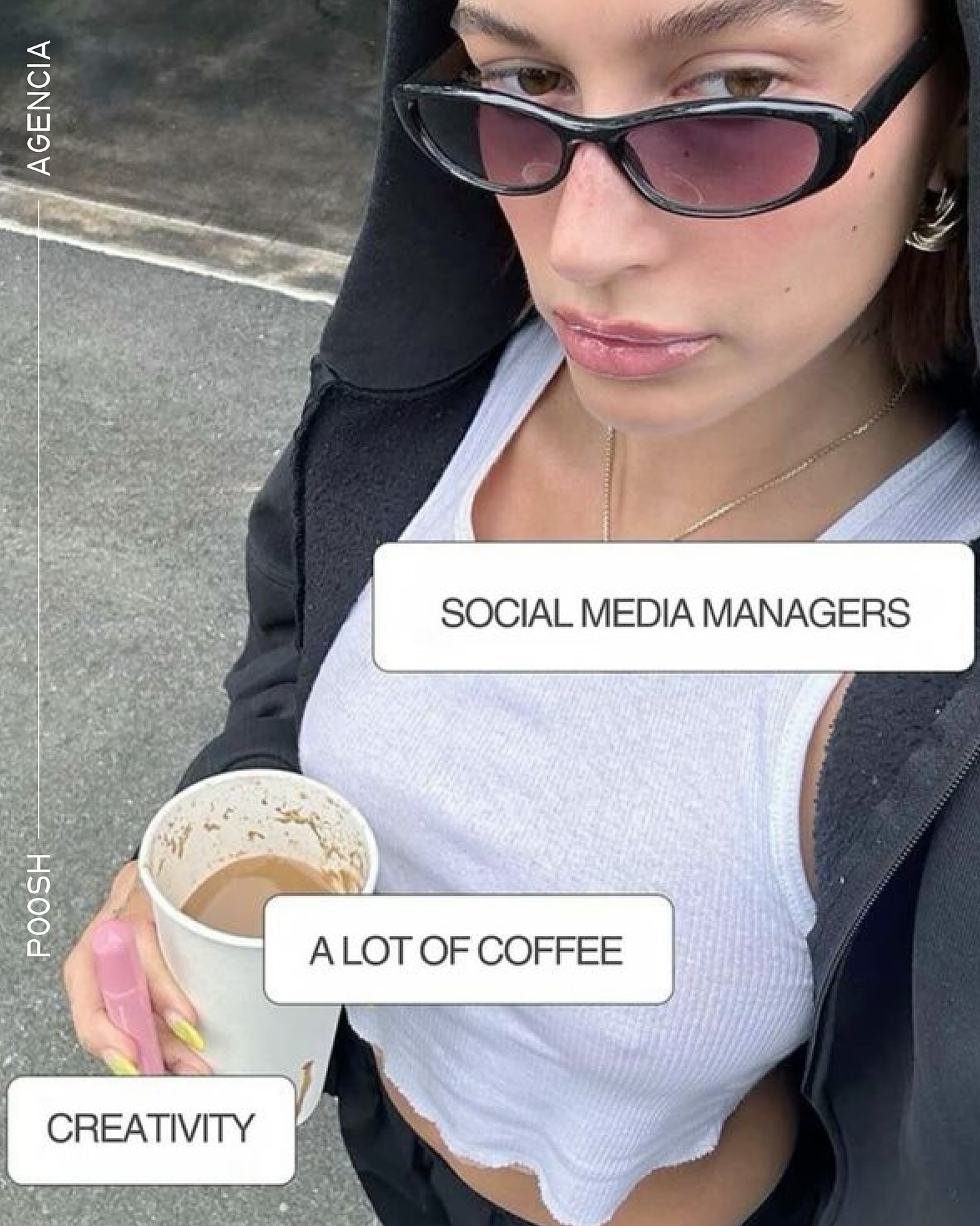 Social Media Managers en una imagen 🙃
Mucho café y toneladas de creatividad: el dúo esencial para sobrevivir en el mundo de las redes sociales. 🙌✨
Porque detrás de cada post perfecto hay noches largas, ideas locas y una buena dosis de pasión por conectar marcas con su audiencia.
🎯 ¿Qué más necesitamos?
✨ Estrategias que funcionen.
✨ Contenido que emocione.
✨ Clientes que confíen en nosotros (¡gracias por eso!).
💡 En POOSH entendemos el ritmo de las redes y estamos listos para que tu marca destaque sin perder el estilo (ni el café). 😅😅
Queremos saber todo sobre tu marca! CALL US 📞
#SocialMediaManagers #CaféYCreatividad #VidaDeCreadorDeContenido #POOSHAgencia #HazQueTuMarcaConecte #HaileyBieber