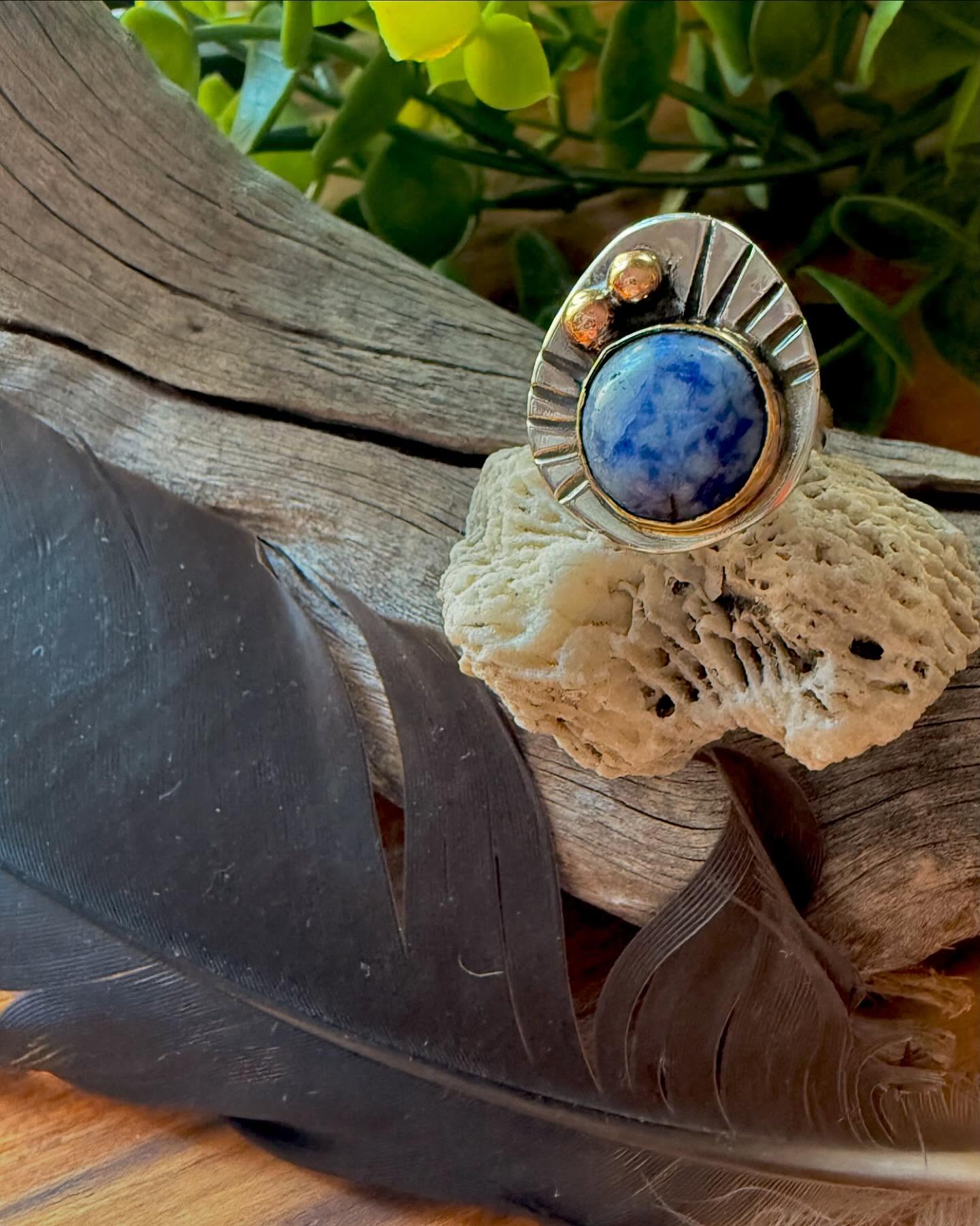 Sodalite • Silver with Copper and Brass • Size 6.5
#metalsmith #Silver #jewelry #handmade #smallbusiness #artist #rings