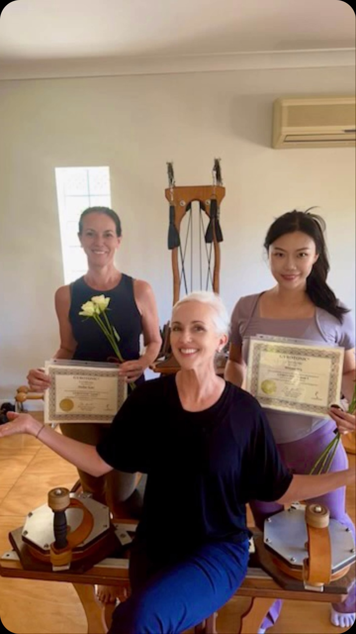 Its been a long journey, but last weekend I finally became a certified @gyrotonic teacher. A great way to start the year, with a beautiful long weekend in Coffs Harbour training at the picturesque @harabeyondmovementstudio
I first saw a GYROTONIC®️ Pulley Tower in 2001, in a Pilates studio I worked in, and was always intrigued to learn the methodology. Starting with #gyrokinesis® in 2012 and certified in 2016, and then after having the opportunity to purchase a Pulley Tower in 2023, I could finally take on the #gyrotonic® training.
I am so very grateful to my teacher and mentor, Suzanne McCarty. She has a fountain of knowledge to share, as a GYROTONIC®️ and GYROKINESIS®️ Master Trainer. Not to mention, a Romana Kryzanoswka trained Classical Pilates teacher, Yoga Therapist and Ballet dancer with the Vienna Volksoper & State Opera Ballet Companies for over a decade. I am always in awe. Thank you for your passion.
Gyrokinesis and Gyrotonic has always primarily been a journey for me, and I am always forever grateful for the support I have around me. Despite a few physical set backs throughout the course year, I feel stronger for the work. It is inspiring in its methodology of movement for the whole body. I am hoping to share it with you. It is a beautiful thing.
#pilatesandmovement #pilatesandmovementsunshinecoast #gyrotonicexpansionsystem #gyrotonic #gyrokinesis #fascialfitness #breathwork #breathworksunshinecoast #pilatessunshinecoast #yogasunshinecoast #movementismedicine