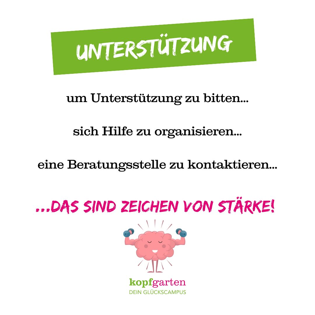 Der Jänner war ein anspruchsvoller Monat. 😮💨 In der Arbeit ging‘s nach dem Jahreswechsel bei allen wieder auf Hochtouren los! Und so richtig fit 💪 fühlen sich die Meisten um diese Jahreszeit leider auch nicht.🤧 Und dazu Schulstress usw., usw., usw. ... 🏫 Es ist KEIN Zeichen von Schwäche, um #unterstützung zu bitten - ganz im Gegenteil! #hilfe #gemeinsamstark #mentalhealthmatters #kopfgarten #youniversety