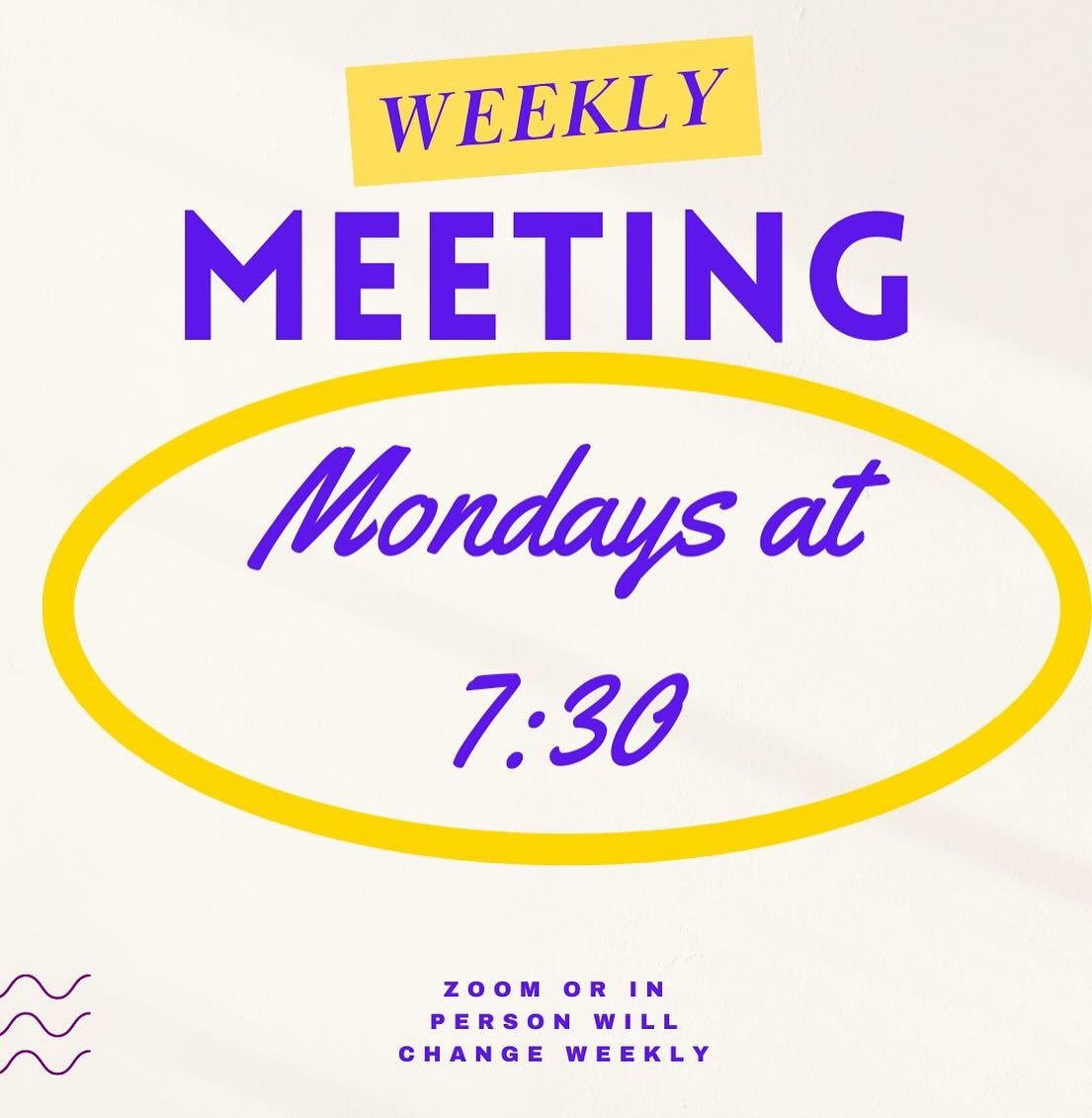 WEEKLY MEETINGS WILL BE ON MONDAYS AT 7:30 PM✨💜 Depending on the week, we will either be meeting in-person or over Zoom so be sure to look out for our announcements. If anything changes regarding scheduling, we will let you know! Please try and attend as many meetings as possible so we can get everyone trained and prepare for visits! Be sure to fill out the interest form in our bio and join the Group Me to make sure you get all of our announcements. 🙌