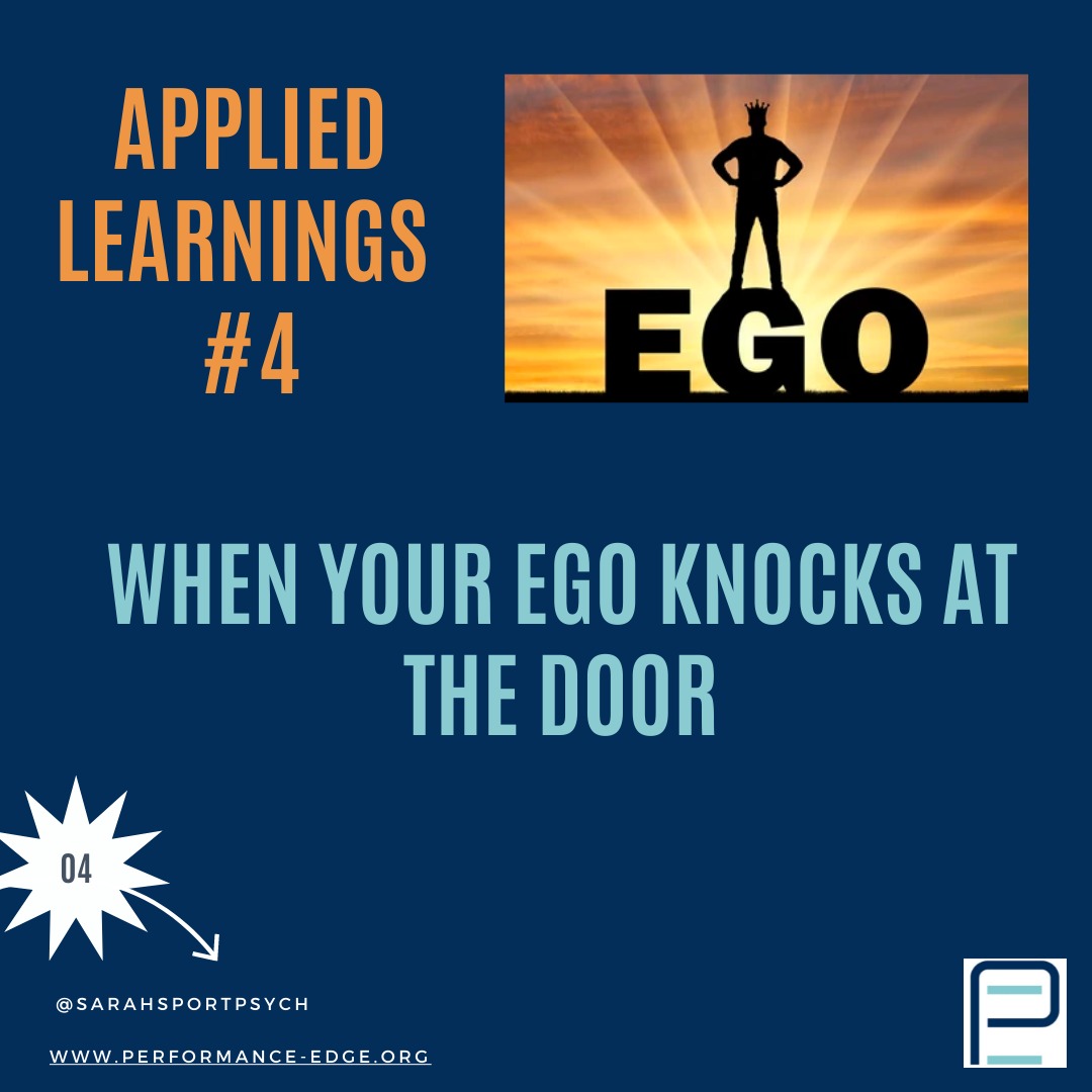 WEEK 4 - Re-Releasing applied reflections from more than a decade of working in performance environments
šŖ When your ego knocks at the door
It has only been in recent years that I have come to know my EGO really well and through this I have also come to understand when and how it arrives.
In high performance environments we talk about the ego of athletes often, in my opinion the ego gets a negative reputation, however itās not all bad.
In fact, it is at the core of who we are, what we believe in and how we develop our own unique identity. Check out this weekās post
1. When your ego arrives
2. Letting it in
3. Understanding it
#ego #performancelessons #appliedpractice #backyourself #knowyourself #reflection #sportpsychology #mindset