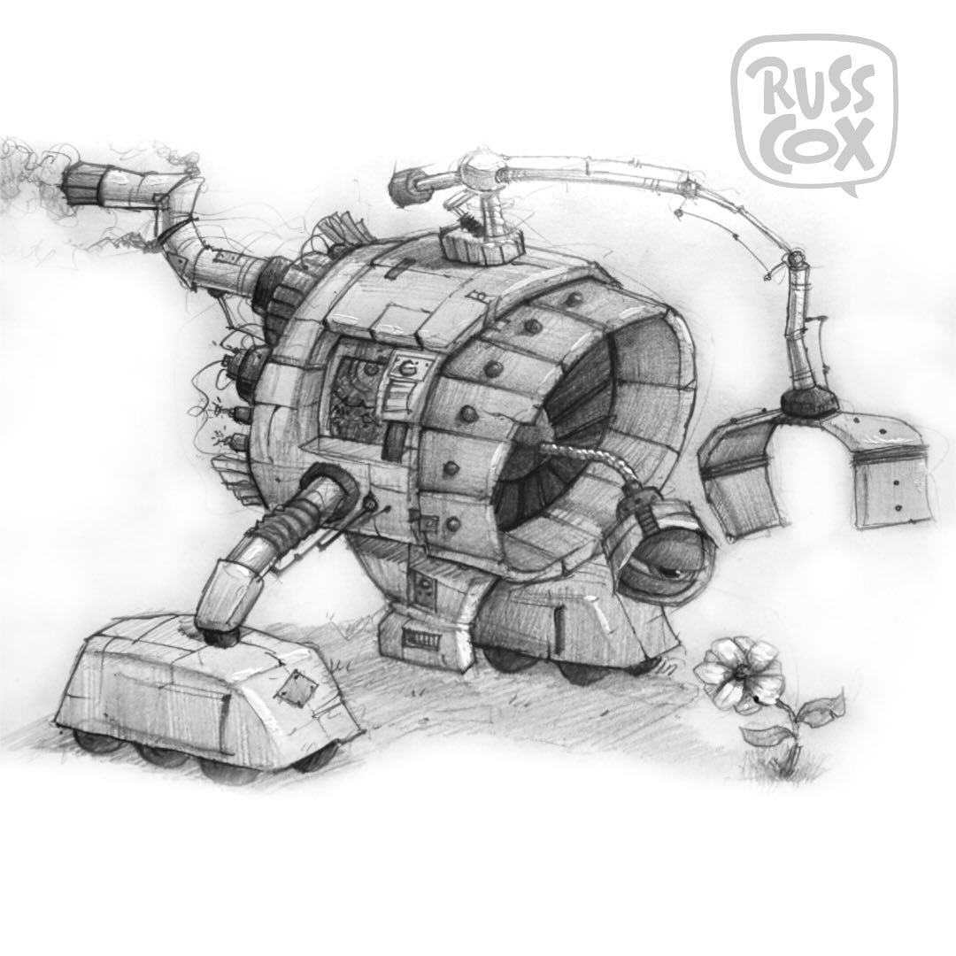 I was playing around in my sketchbook, and this thing appeared. #sketchbook #sketch #doodle #moleskine #pencil #whiteout #characterdesign #robot #kidlit #kidlitart #graphicnovels #picturebook #instaartist #instaillustrator