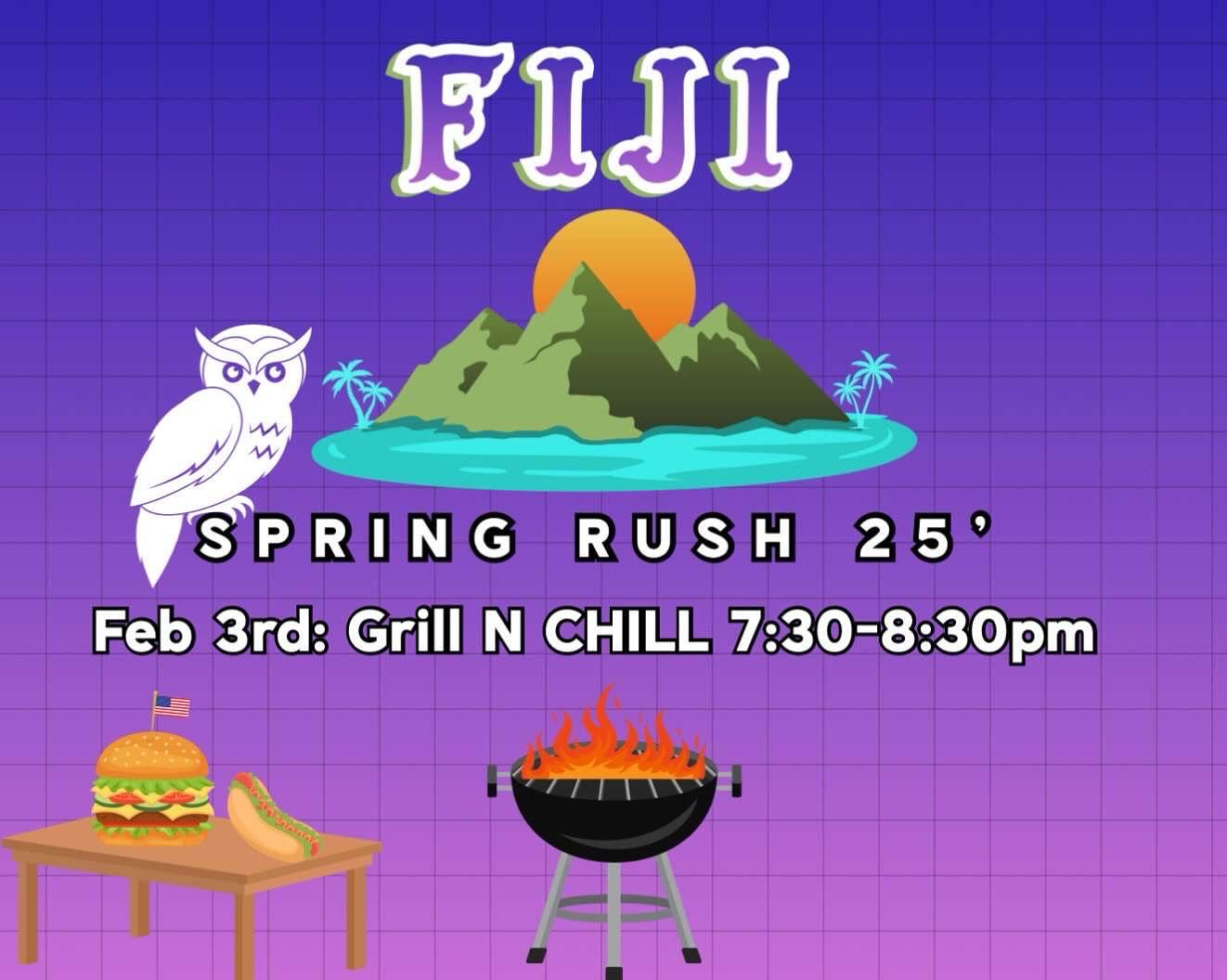Feeling hungry? Join us for Grill N Chill today at 7:30! If not, still feel free to join us and meet the brothers!