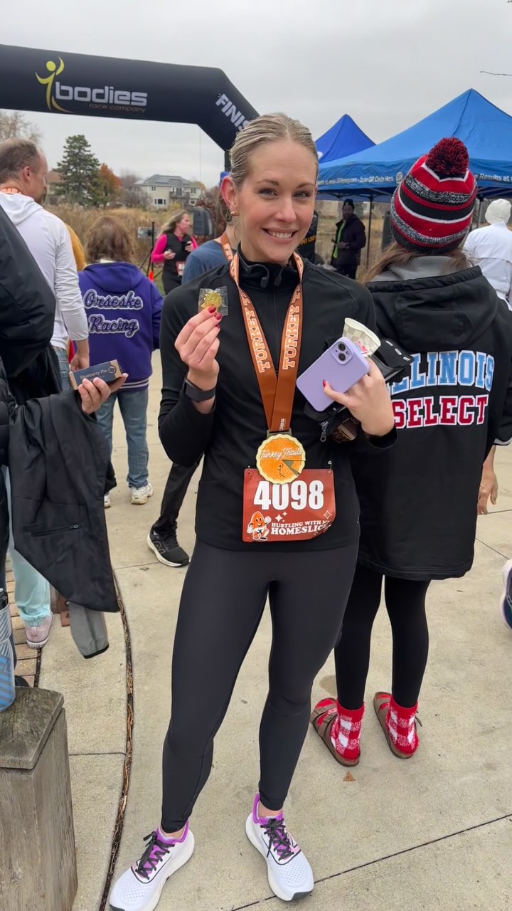 Admittedly this was a turkey trot and it’s now February but this has been in my drafts and I listened to such a good @melrobbins podcast recently that inspired me to just post what I want to post. So I’m posting it!
I haven’t had a huge itch to race myself in a while but if a friend of mine says she wants to run her first 5k… immediately YES 😍 my mom bladder may have had other plans but I’m so happy I was able to catch up to her (no idea how fast I was running because my watch broke but I was hauling 😂 don’t recommend going out that fast at the start). I love a good local race - I was surprised I placed 1st in my age group 🤪🏅
Crossing the finish line with friends is the best! Who’s running the next one with me?!?
#5krace #runnergirl #momswhorun #motherrunner #runningnutrition