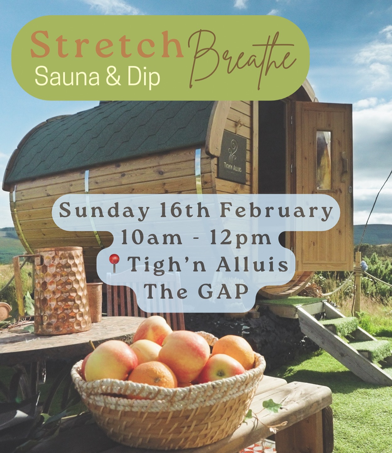 🌿Stretch, Breathe, Sauna & Dip🌿
Escape into nature for a morning of deep restoration. Join me on Saturday, 16th February, from 10 AM – 12 PM for an immersive yoga + sauna + cold plunge experience to reset your body and mind.
✨ What to Expect:
🌀 A grounding, breath-focused yoga session in a cozy yurt
🔥 Warming sauna to melt away tension
❄️ Invigorating cold plunge for deep renewal
I can’t wait to run this event with @tighnalluis in the mountains!
Very limited spaces available!
Booking link in bio 🌿
Who’s coming?
#YogaInTheYurt #SaunaAndColdPlunge #Nature #Wellness #Yoga #DublinMountains #BreathWork #Sauna #ColdPlunge #Relax #Renew #Stretch #Breathe #TighnAlluis #Mountains #Trees #DublinWellness #WicklowWellness #Longevity