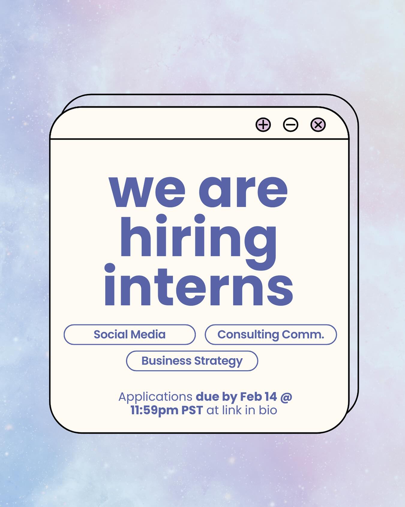 ⭐️ WIN Spring Internship 2025 Application due 2/14 at 11:59pm PST!! ⭐️
Help Women In Network expand our offerings to the community and enhance our online presence through our Spring 2025 internship. As an intern, you will work closely with the WIN Executive Team to enhance our social media presence, contribute too business development & strategy, and support mentorship program. We will be selecting 4-5 interns.
Time Commitment: Feb - Jun 2025; 3-5 hours/week
Sample responsibilities:
✴️ Social Media Marketing
- Help create an integrated Women In Network presence and brand across relevant social media platforms (Facebook, Instagram, LinkedIn) through design updates, content sharing, and more
✴️ Consulting Committee Intern
- Work alongside Consulting Committee Lead to help manage mentorship pairings and plan in-person / remote consulting events
✴️ Business Strategy
- Execution on prioritized opportunities identified in business development research
- Support preparation for next mentorship cycle
- Research on best practices/offerings of other relevant nonprofit organizations
- Partnerships with corporations or other nonprofits
- Support grant research team to identify additional funding opportunities
✴️ Qualifications:
- Current undergrad in the 2025 WIN mentee cohort
- Self-motivated with a positive attitude
To apply:
- Fill out the application @ link in bio by Friday, Feb 14 11:59pm PST
- Interviews will be conducted on a rolling basis until spots are filled
- First meeting on Sunday, Feb 23