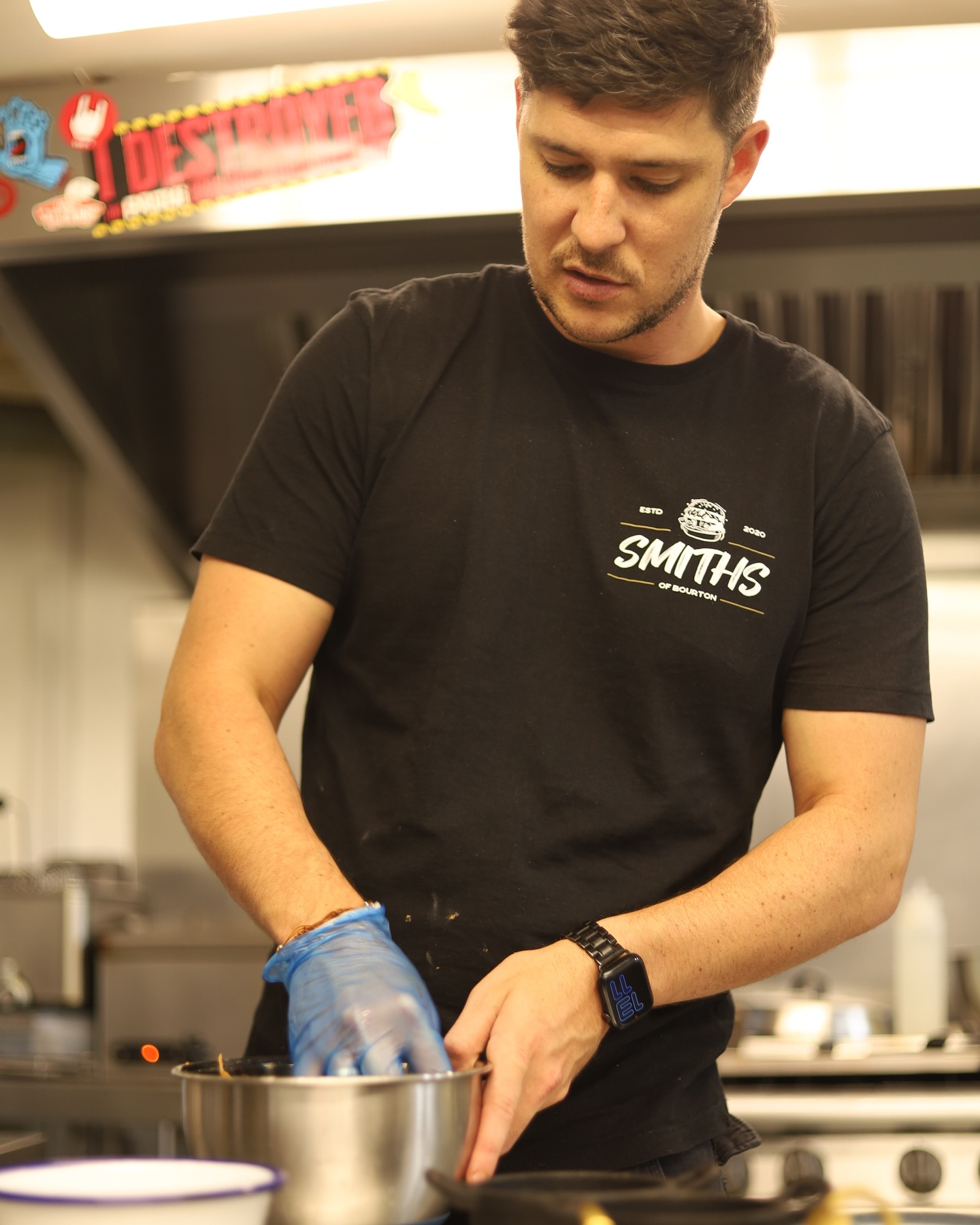 Meet Sebastian – Co-Owner of Smiths Restaurant
Sebastian spent four years in America on a football scholarship, earning his degree before returning to the UK in 2020 to team up with his brother Theo and bring Smiths to life. What started as just an idea during lockdown has since grown into the restaurant we know today.
In Sebastian’s words: “Smiths began as a team of two and has since grown into a tight-knit team of local people, serving what we consider to be some of the best burgers in Gloucestershire. As a business, we strive to get our hands on the best possible produce, keeping our menu small and concise to ensure the freshest, tastiest outcome.”