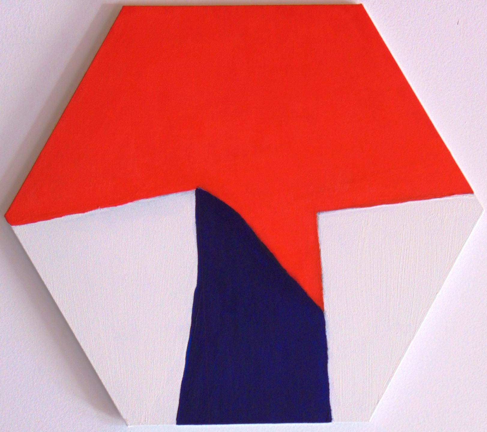 The title of this painting is a Dark Blue Rock. (2024)
This minimalist display of 3 colors in a hexagon looks like it shows a diagram of the stakes of the 3 largest investment companies that I have studied over the past year, all located and originating in the USA.
The inevitable Western propaganda bombards us with all kinds of information, and one of them is that of asset management companies.
That was the idea of painting this hexagon of canvas.
P.S. You can hang this hexagonal painting on your nail at each individual corner.
This way you will get the impression that things are constantly changing, even in a second.