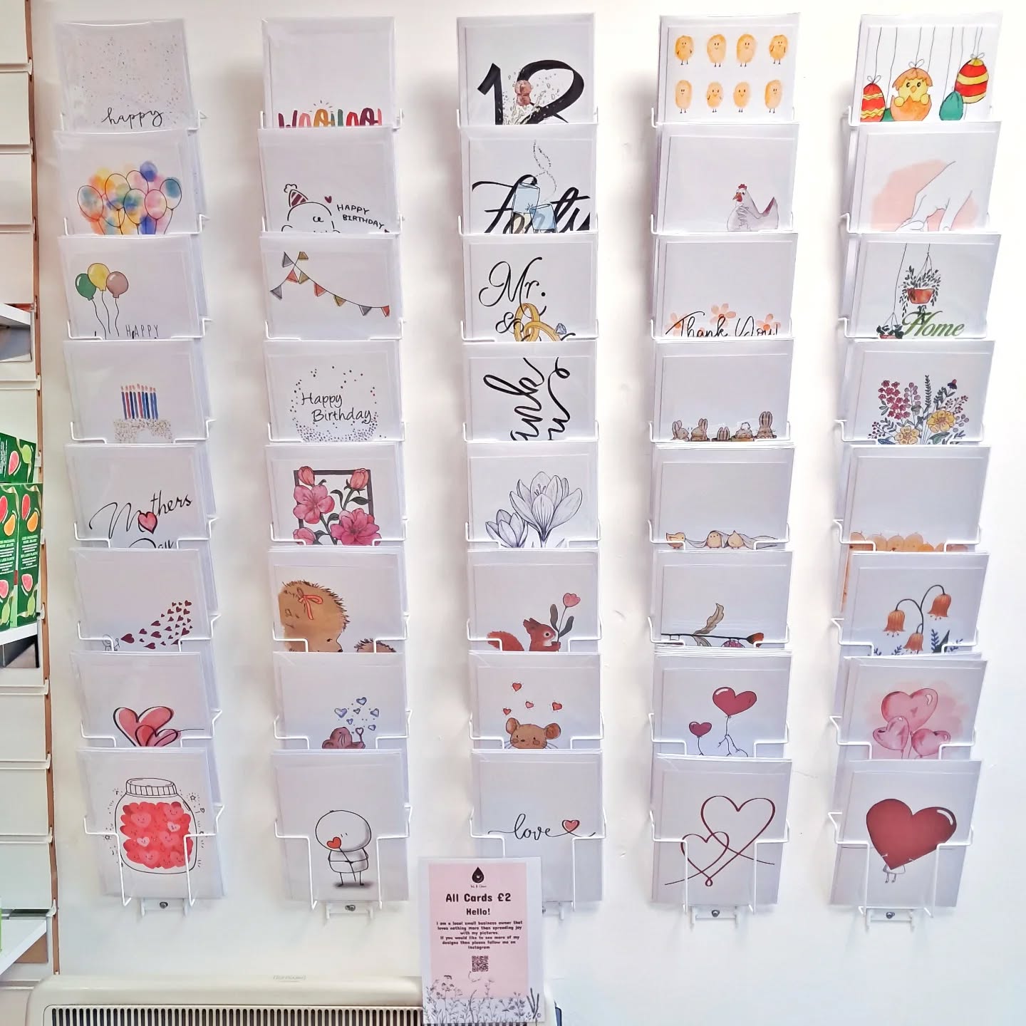Even more cards!!!
Another two racks have been added with even more designs to choose from. It has been lovely hearing your comments about the designs and hope you all enjoy the new ones 😊
#new #newdesign #handdrawn #handmade #shoplocal #shopsmall #smallbusinessowner #picknmixersrainford #rainfordvillage