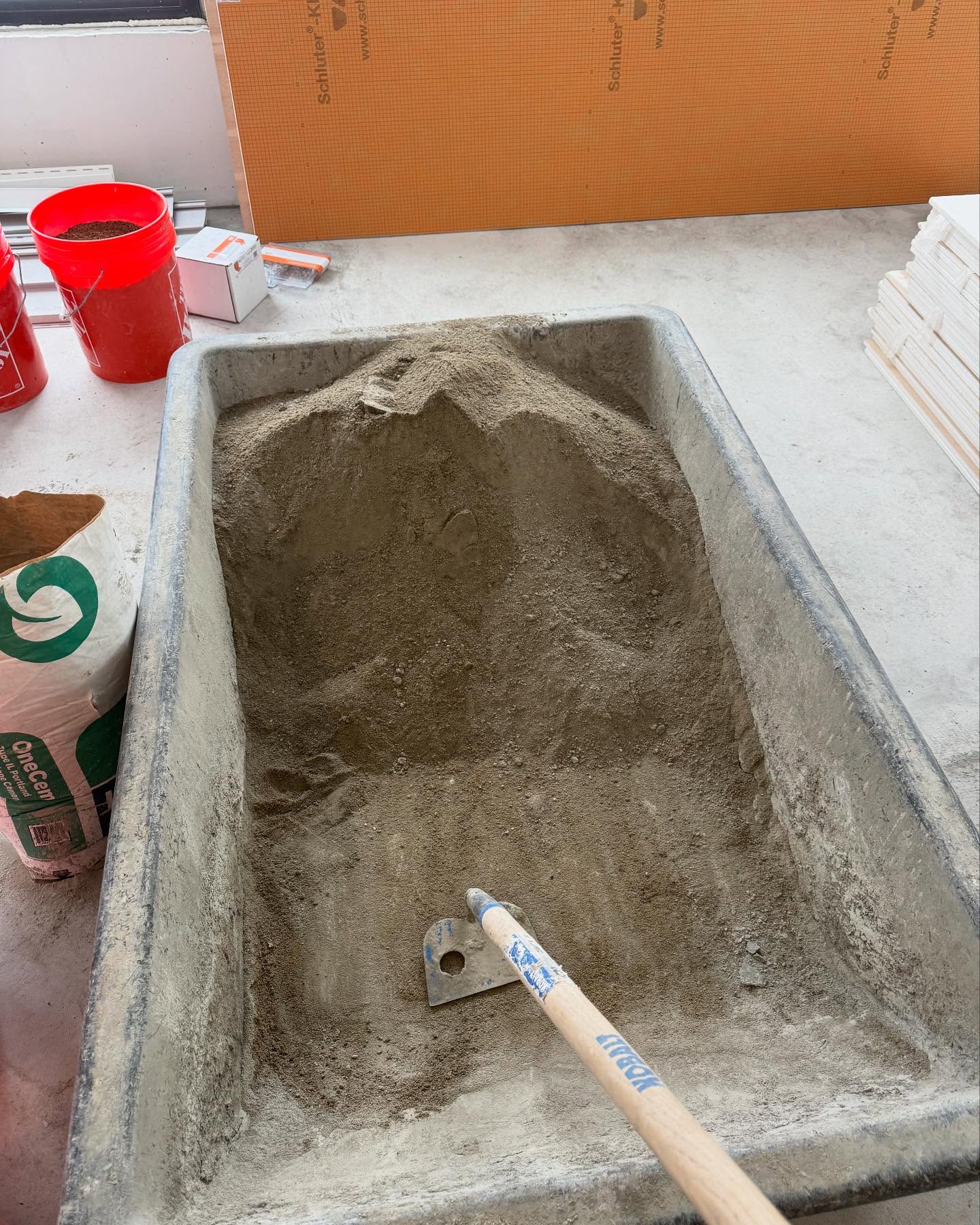 Long time since I had to mix mud, with a shovel and hoe nonetheless. But sometimes the job calls for an old school way of doing things.