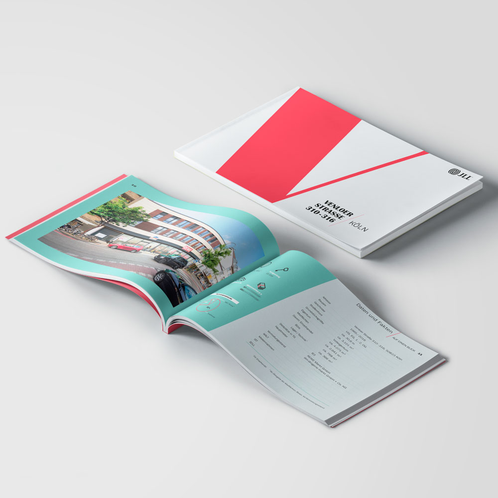 Layout und Reinzeichnung eines Verkaufsexposés für die Agentur Prime Objects GmbH