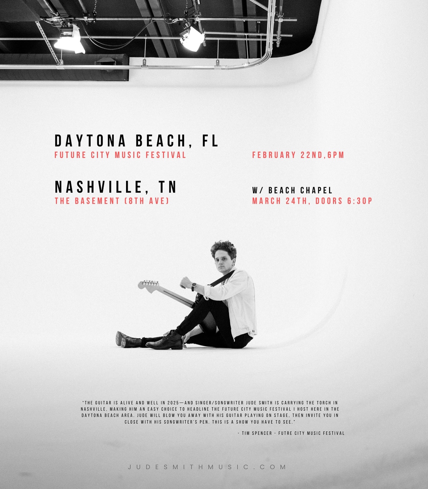 Daytona Beach, we are headlining Future City Music Festival 2 weeks from today! 🏝️ Come enjoy beautiful February Florida weather and a full day of live bands! We go on at 6p ✋🏼☝🏼 $10 tickets FutureCityMusicFestival.com for more info!