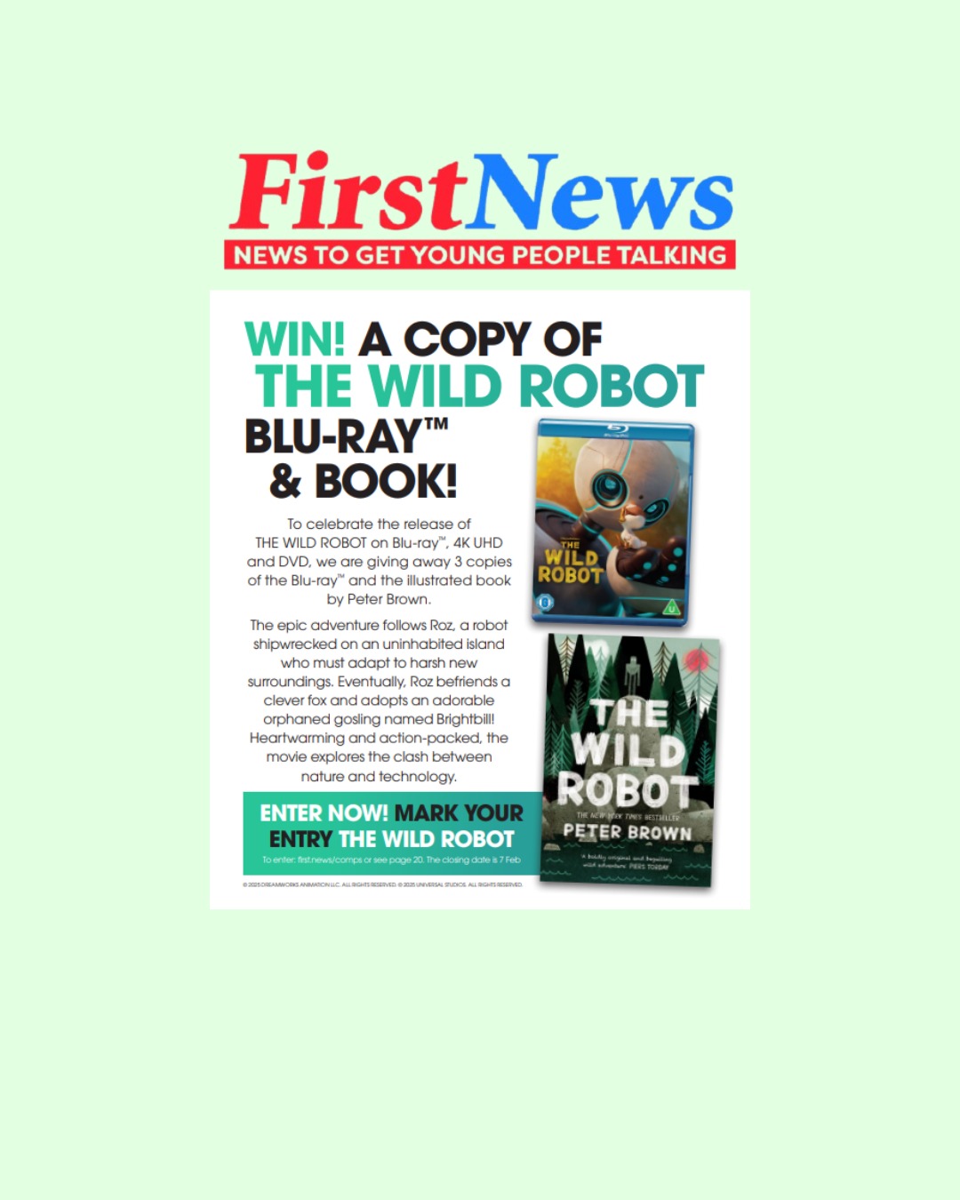🎬🤖 Having been nominated for various accolades at the Academy Awards, Golden Globes and BAFTAs, The Wild Robot was one of the most popular films of 2024! 🤖🎬
We were so excited to help Spirit Entertainment promote the release of the film on physical formats, here's some highlights from the campaign:
🏆 Ran competitions to giveaway copies of the film with publications such as First News, National Geographic Kids, Heat and Empire
🎁 Sent out gift mailers to family influencers so they could enjoy The Wild Robot on Blu-ray at home
📰 Secured a range of coverage across sites such as Entertainment Focus, Total Film and Filmhounds
The Wild Robot is available on 4K Ultra HD, Blu-ray™ and DVD now! 🍿