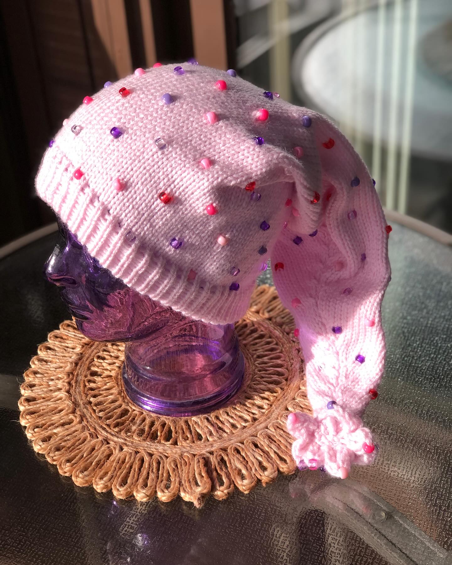 MMKC member Patsy recently finished her MKC January KAL hat. She stated ‘this was fun’. Instead of a tassel or Pom Pom for the end of the hat, she knit an icord flower with beads. She mentioned this will be a donation to her church’s mitten/hat tree this coming Decrmber.
#mmkc #machineknitcommunity #mkc #machineknitting #mnknitters #knitallthethings #knitting #knittingaddict #machineknitting #welovetoknit #knitstagram #machineknittersofinstgram #machineknitter #machineknitstagram #sweaterknitter #machineknitallthethings #collaborativeknitting #machineknittingwithfriends