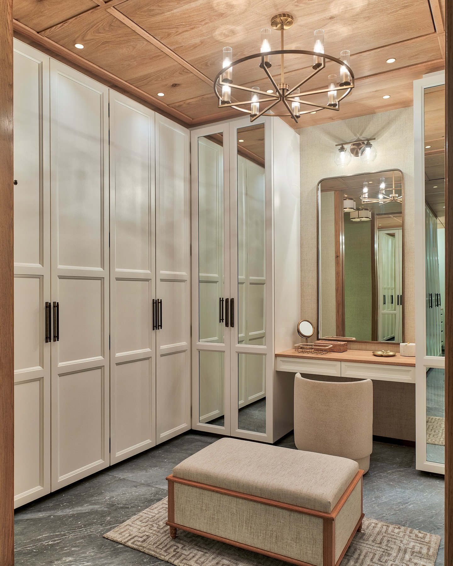 Beautiful dressings rooms are not just about beautiful furniture..
It is the coming together of efficient interior structures, supreme use of space, and creating a vibe that transports you away from the everyday, to a feeling of luxury and self care..
Every meticulous detail, designed to suit our client's ideal life scenarios are measured and planned out at our studio..
We love planning storage for all needs, not just clothing and shoes.. but for all sorts of accessories, small items, various makeup and hair tools, the safe, and even large luggage.. Internal planning of storage holds utmost importance, as we design for our client's future days...!
High value real estate in cities deserves a high level of precision and space planning, making everyday living a luxurious experience..
Seen above, beautiful bespoke millwork and oak details come together with Italian bronze hardware to create these beautiful walk-in zones...
Interior Design & Styling: @casa_novo
Size: 5500 sq.ft
Location: Mumbai, India
Project: Casa Three Sixty
📷: @pulkitsehgal7
#design #interior #homedecor #architecture #home #decor #interiors #homedesign #art #interiordesigner #furniture #decoration #interiordecor #interiorstyling #luxury #designer #handmade #inspiration #livingroom #furnituredesign #realestate #instagood #style #architecture #designinspiration #interiordecorating