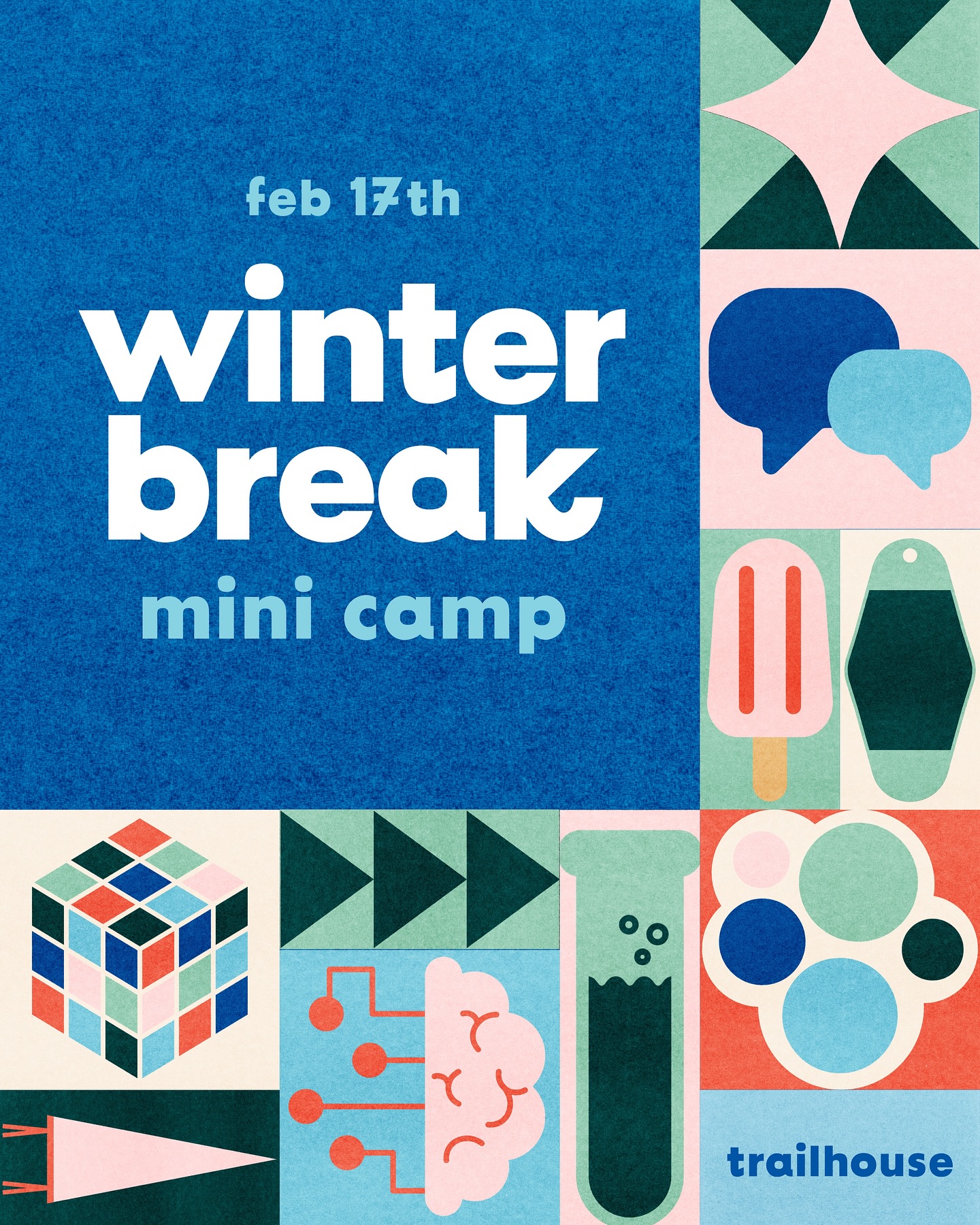 Winter Break Mini- Camp at Trailhouse
A two-hour camp designed for kids ages 4-10 to explore mindfulness through sensory play, movement, art, and teamwork. Activities include mindful potions, obstacle courses, yoga, fort building, and guided relaxation in a supportive and engaging space.
Monday, February 17
9:00 - 11:00 AM
$65 per child
Spots are limited. Sign up now to join us. Link in bio or go to our website to sign up.
#SensoryPlay #RegulationThroughPlay #ChildLedLearning #MindfulMovement #NeurodiversityAffirming