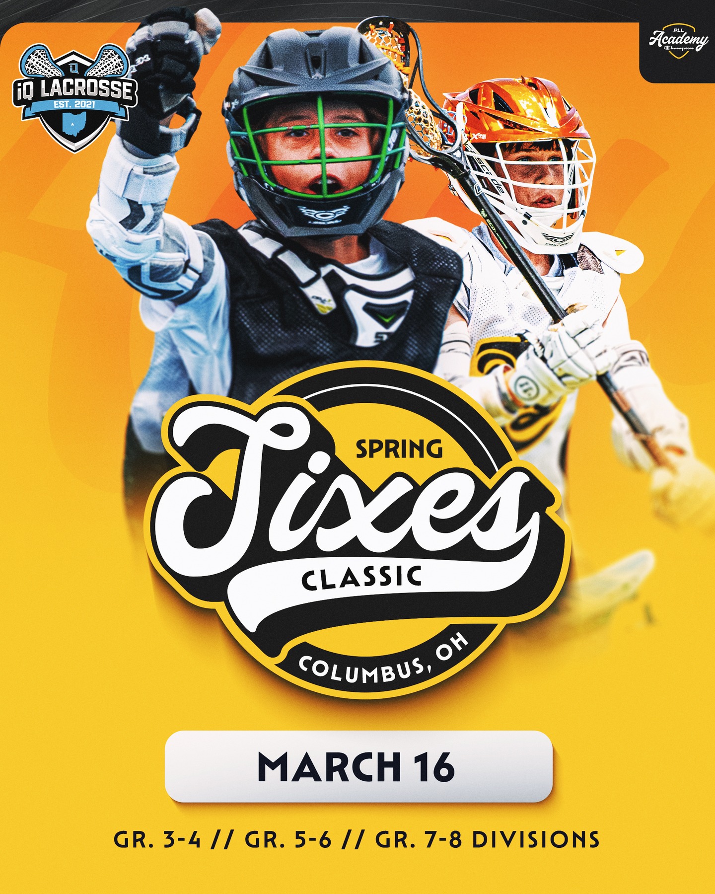 🚨Attention Youth & MS teams!🚨 We’re excited to announce our partnership with the PLL to bring the Spring Sixes Classic Tournament in Columbus, OH! 🥍
Sunday, Mar. 16 | 10AM - 4PM
3/4th, 5/6th, & 7/8th Divisions
Get ready for a day of fast-paced action and competition! Don’t miss out, register today and secure your team's spot at the link in our bio!
