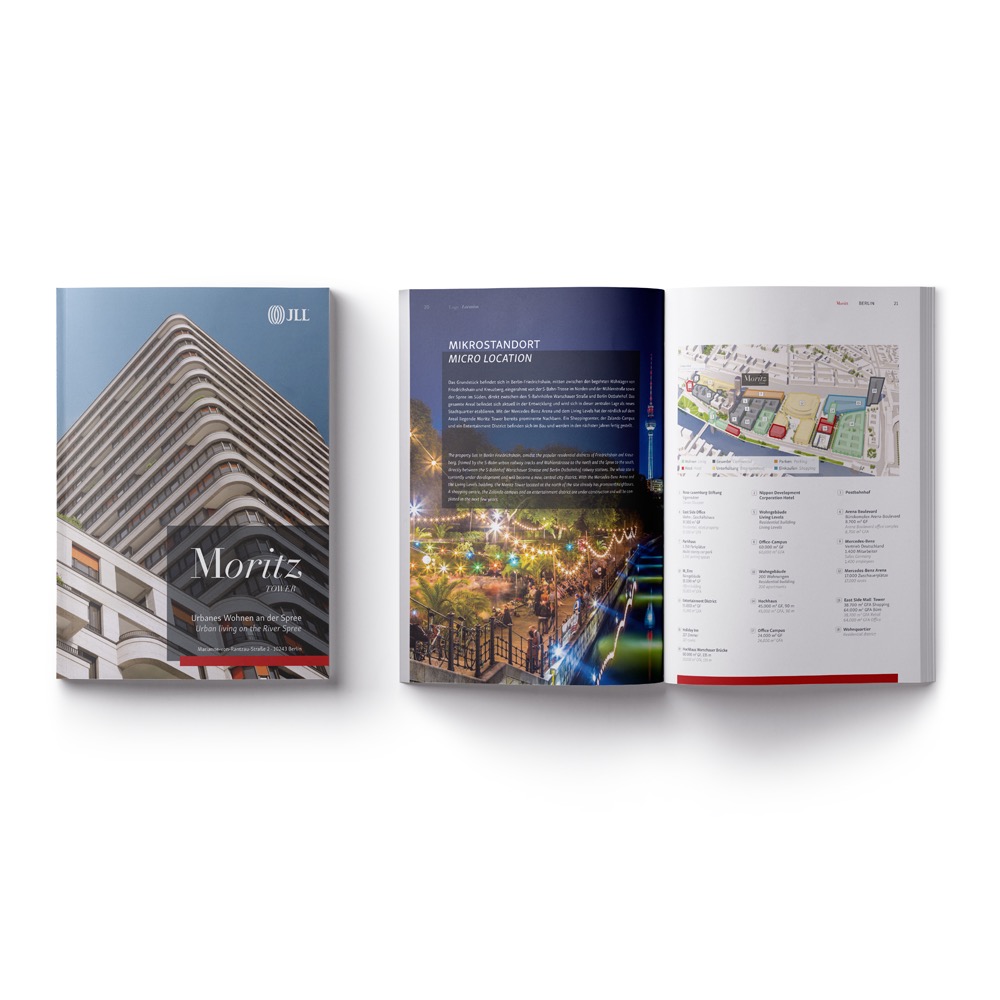 Layout und Reinzeichnung eines Verkaufsexposés für die Agentur Prime Objects GmbH