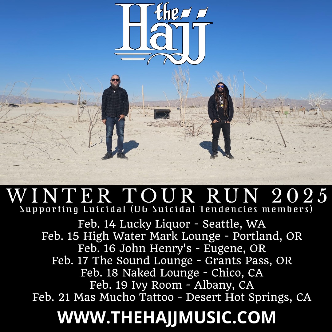 WINTER TOUR RUN 2025!!
We are hitting the road this Friday with the legends @luicidalvenicepunks and the homies @terminallyilloc
Every show is going to be epic!!
Come out and support!!
#thehajjmusic #thehajj #luicidal #suicidal #suicidaltendensies #terminallyill #tour #music