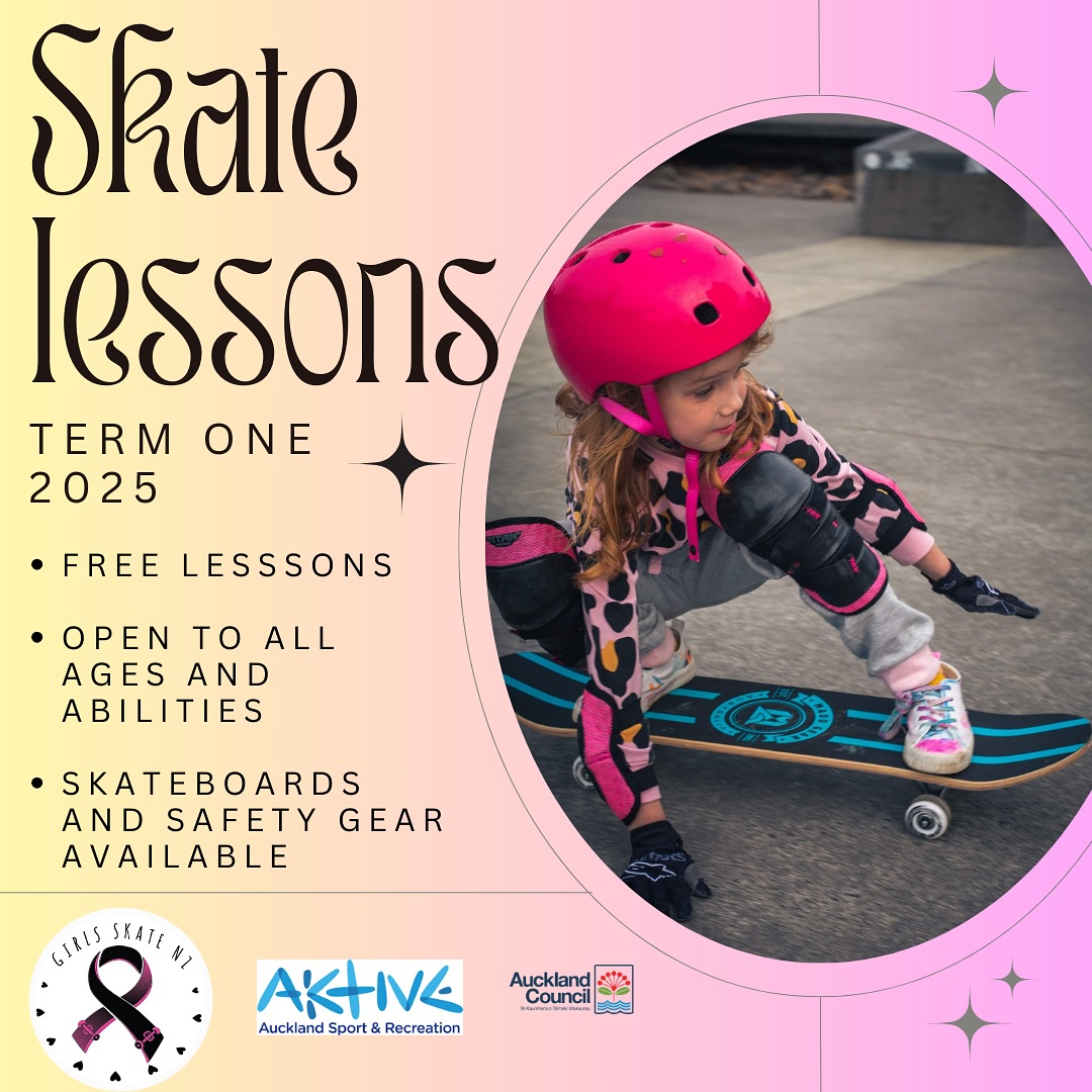 we are back for term one! 💌thanks to Auckland council and @aktive_akl we have a variety of free sessions over Auckland open to all ages and abilities. More info and to book is on our website girlsskatenz.com/classes ❤️