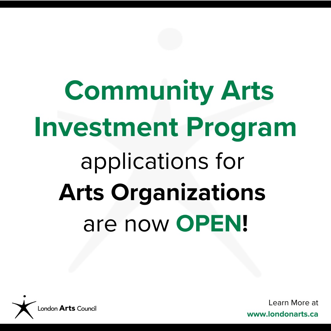 📣 ATTENTION local Arts Organizations!
CAIP applications now open
Deadline: Friday, February 21, 2025 at 4:30p.m.
Applications for 2025 CAIP funding are now open!
Visit londonarts.ca/caip or click the link in bio to apply!
You can book a consultation with an LAC team member by contacting investment@londonarts.ca
Happy grant writing! 😄
.
.
The City of London’s Community Arts Investment Program is administered by the London Arts Council through a Purchase of Service Agreement with the City of London (@cityoflondonont ).
#ldnont #localart #funding #ldnartscouncil