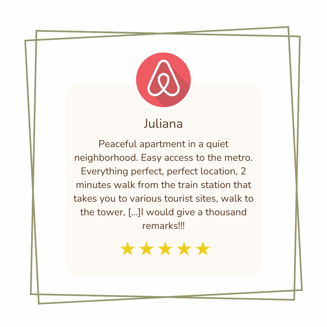 A big thank you to Juliana for this great feedback on your stay! 🏡💫 Your satisfaction motivates us every day! 🌟 #AvisClient #SéjourParfait #ExpérienceUnique #thankyou #evengestion