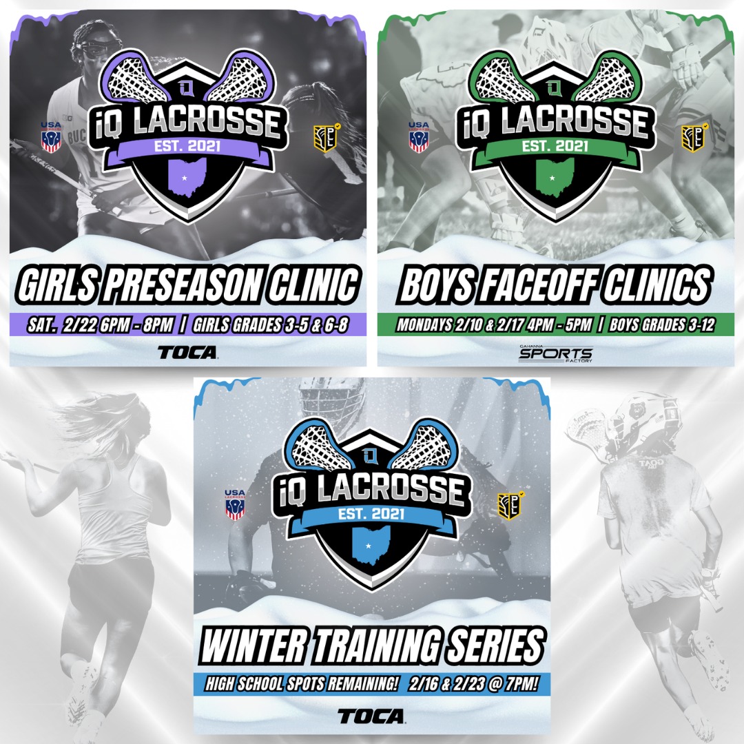 Upcoming Training‼️ Who's ready to put in work this preseason? 💪 Learn more and register at the link in bio!
🟣 Girls Preseason Clinic (3-8)
TOCA Columbus
2/22 @ 6-8PM
🟢 Boys Faceoff Clinics (3-12)
Gahanna Sports Factory
2/10 & 2/17 @ 4-5PM
🔵 HS Winter Training (9-12)
Advanced Skills Training
TOCA Columbus
2/16 & 2/23 @ 7-8PM