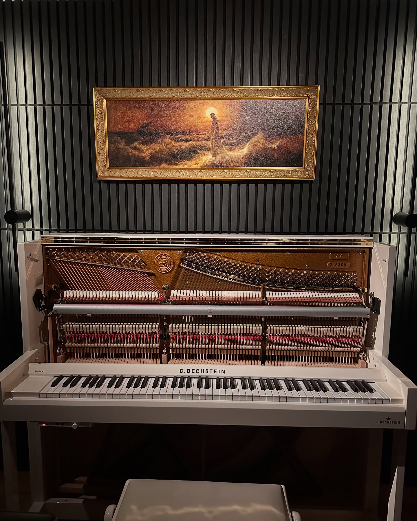 I could probably write an entire book on what this picture above the piano conveys to me, but if I were to put it in one sentence, it would be this: Because of Jesus, peace is possible even amidst life's storms.
Just got this classic piece and custom frame from @havenlightart and I think it looks great above the piano in the new studio! What do you think?
#matthewbraidley #jesuswalkingonwater #jesuschrist #bechstein #whitepiano #recordingstudio