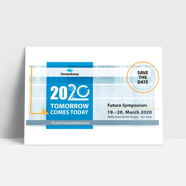 Entwicklung Motto und Key Visual für eine Veranstaltung; Erstellung Save the Date-Mailing