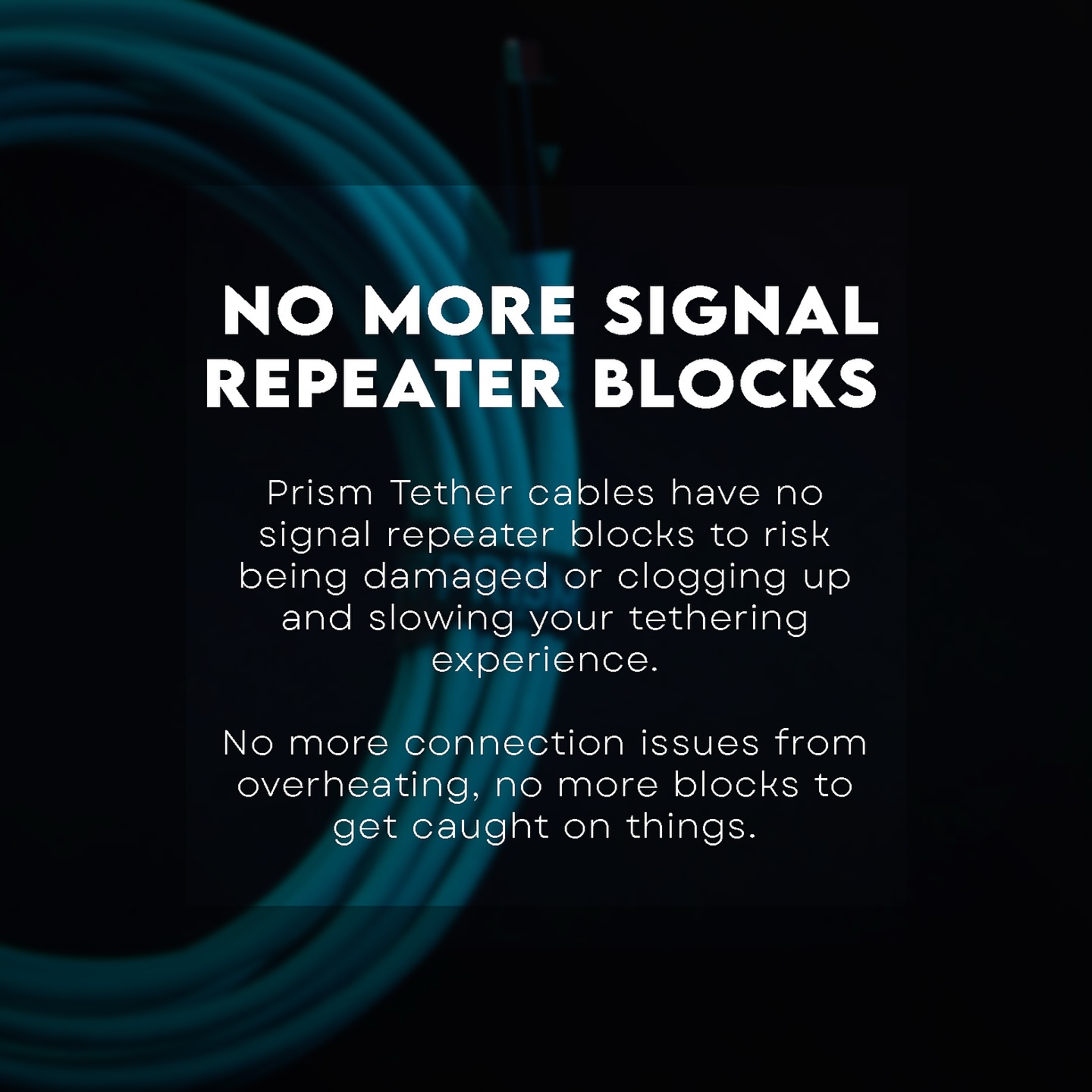 Let go of the extra bulk and unreliable connections! Prism Tether cables are designed with no signal repeater blocks to worry about, giving you uninterrupted, overheating-free tethering. Start your journey with smooth, reliable tethering today! #prismtether