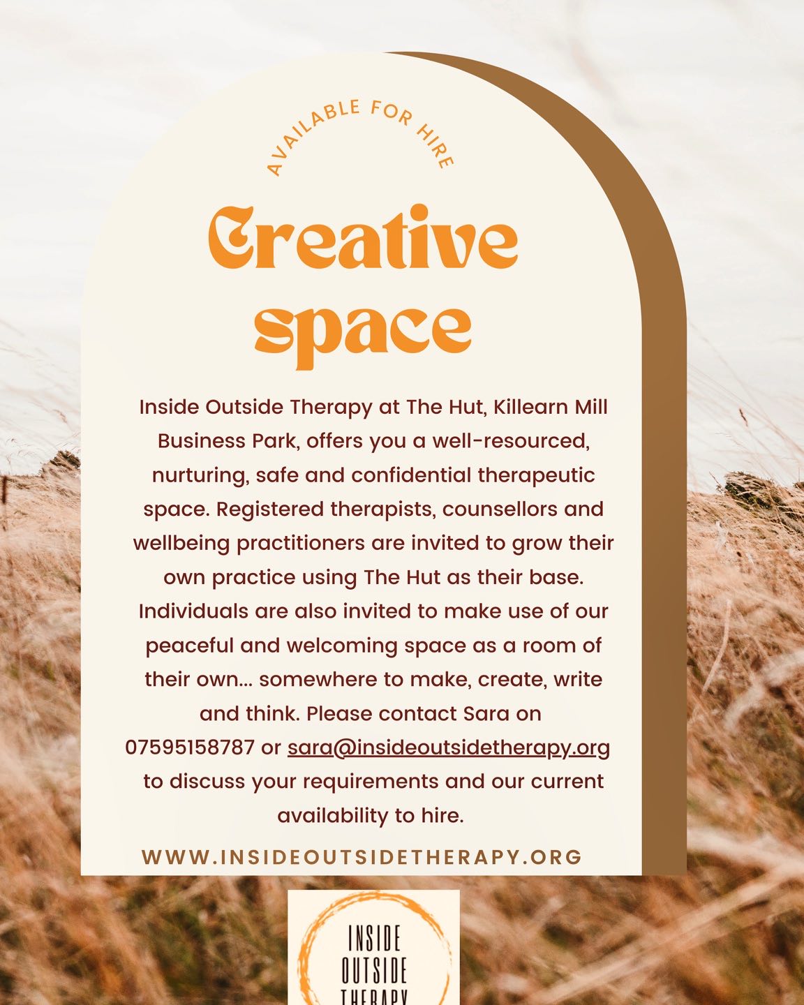 Creative space becoming available soon on Monday - Thursday evenings 4-10pm. Just get in touch if you’d like to chat about what you need. Maybe somewhere peaceful to make, create, write and think…or a place to develop your counselling and wellbeing practice…discounts available for art portfolio students #space #create #make #grow #insideoutsidetherapy #thehut #killearn #stirlingshire #scotland