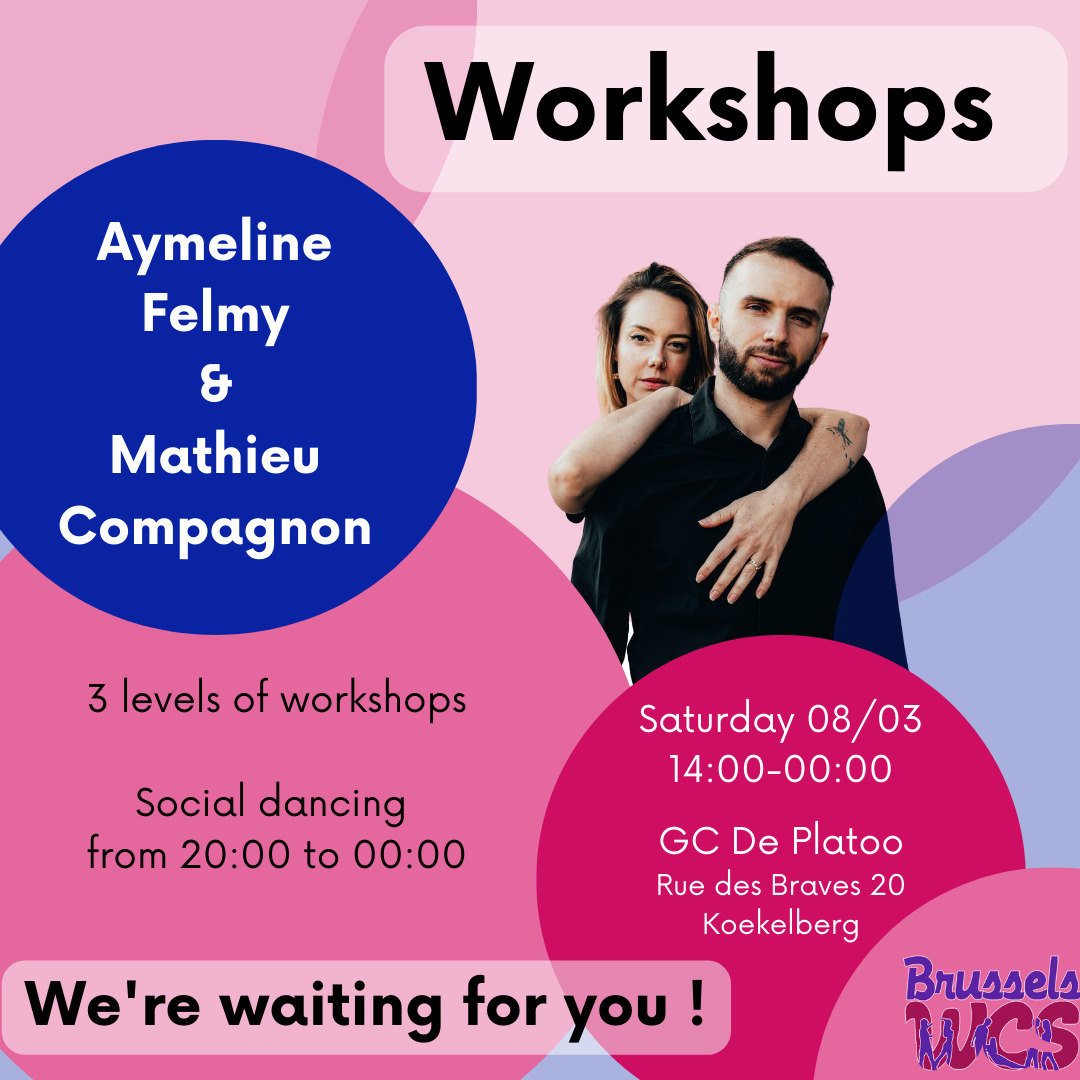 They are back to BWCS ! Aymie and Mathieu will be joining us for an afternoon of levelled workshops and a social with lead&follow show.
❖ REGISTRATION IS OPEN
Link in bio
PROGRAM
14:00 - 15:15 : Beginner (started in September 2024)
NOT FOR ABSOLUTE BEGINNERS
15:30 - 16:45 : Intermediate (more than 2 years of classes and socials)
17:00 - 18:15 : Advanced (more than 3 years of classes and socials)
18:15 - 19:30 : Dinner Break
19:30 - 00:00 : Social dancing with demo lead/follow
MEMBER PRICES
1 workshop: 20€
2 workshops: 35€
Social only: Free (please RSVP)
NON-MEMBER PRICES
1 workshop: 25€
2 workshops: 45€
Social only: 10€ (please RSVP)
Membership '24-'25 : 25€
✩ Attention: one registration per person
✩ For dinner, you can bring your own food and eat it with us - or pick a restaurant nearby.
✩ Club membership includes a special "sports" insurance coverage and grants you an immediate discount for all our workshops and free entrance to all our socials (about two per month).
✩ Do not type "De Platoo" into your GPS because it will take you to their office building. The venue's correct address is 22, DAPPERENSTRAAT, Koekelberg.
Don't hesitate to contact us for more info.
#bwcs #brusselswestcoastswing #bwcsworkshop #brusselsdance #wcsworkshop